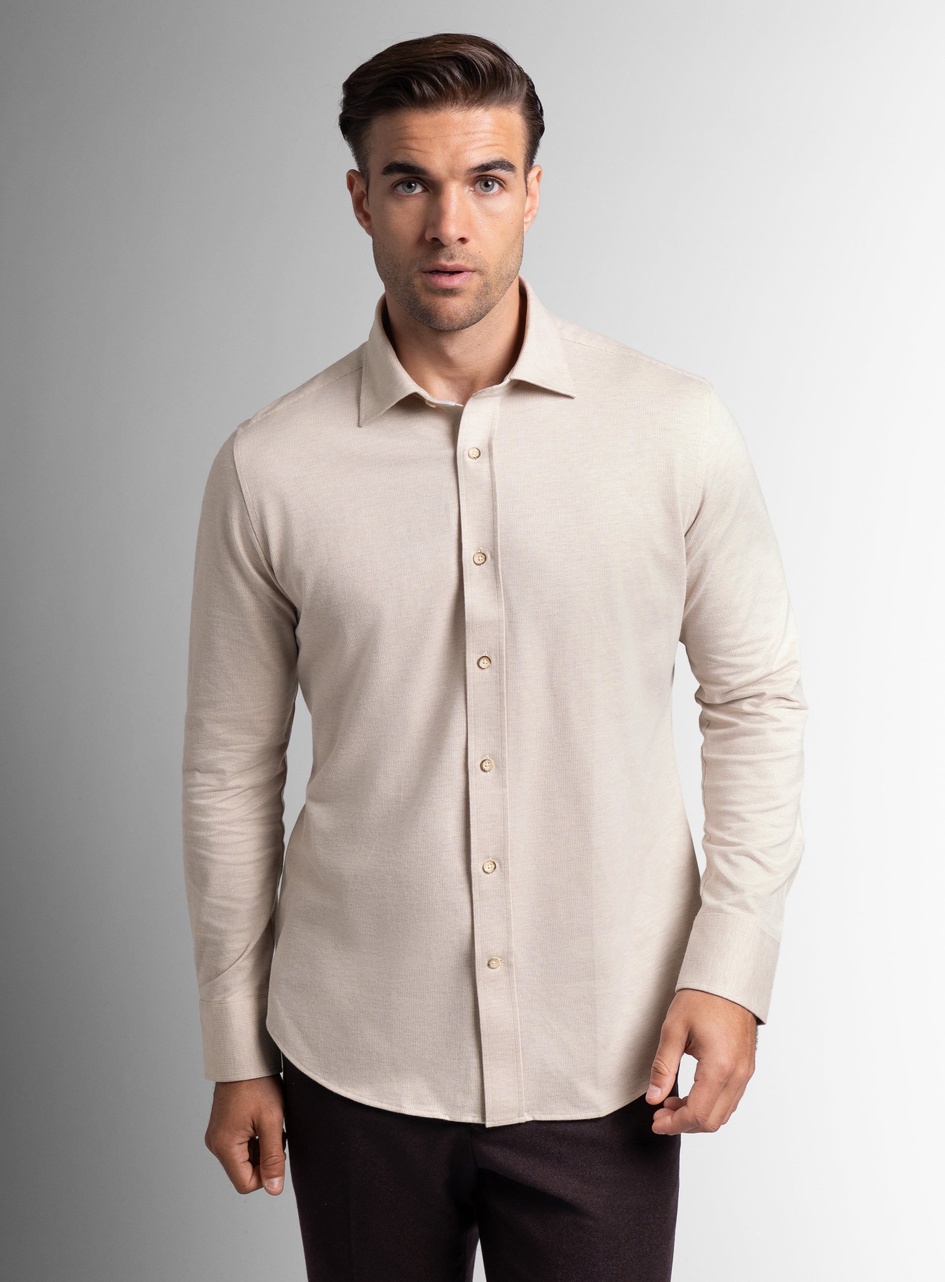 Bolzano Knit Sand Beige Shirt