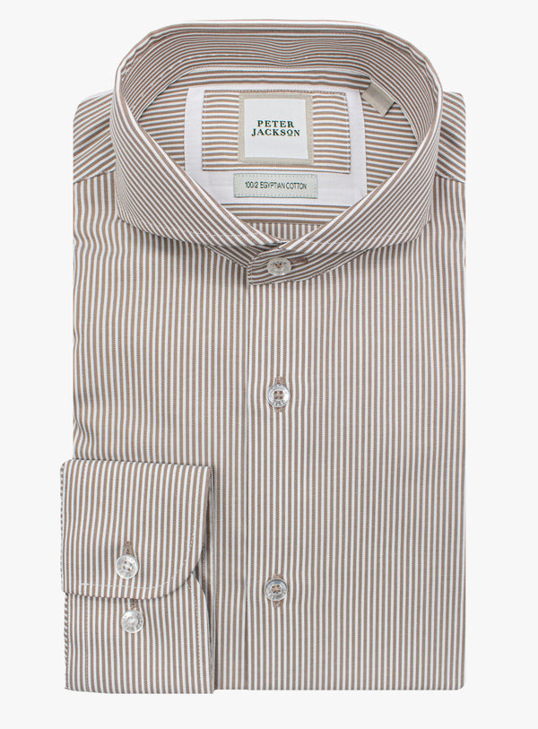 Florence Chocolate Brown Stripe Shirt