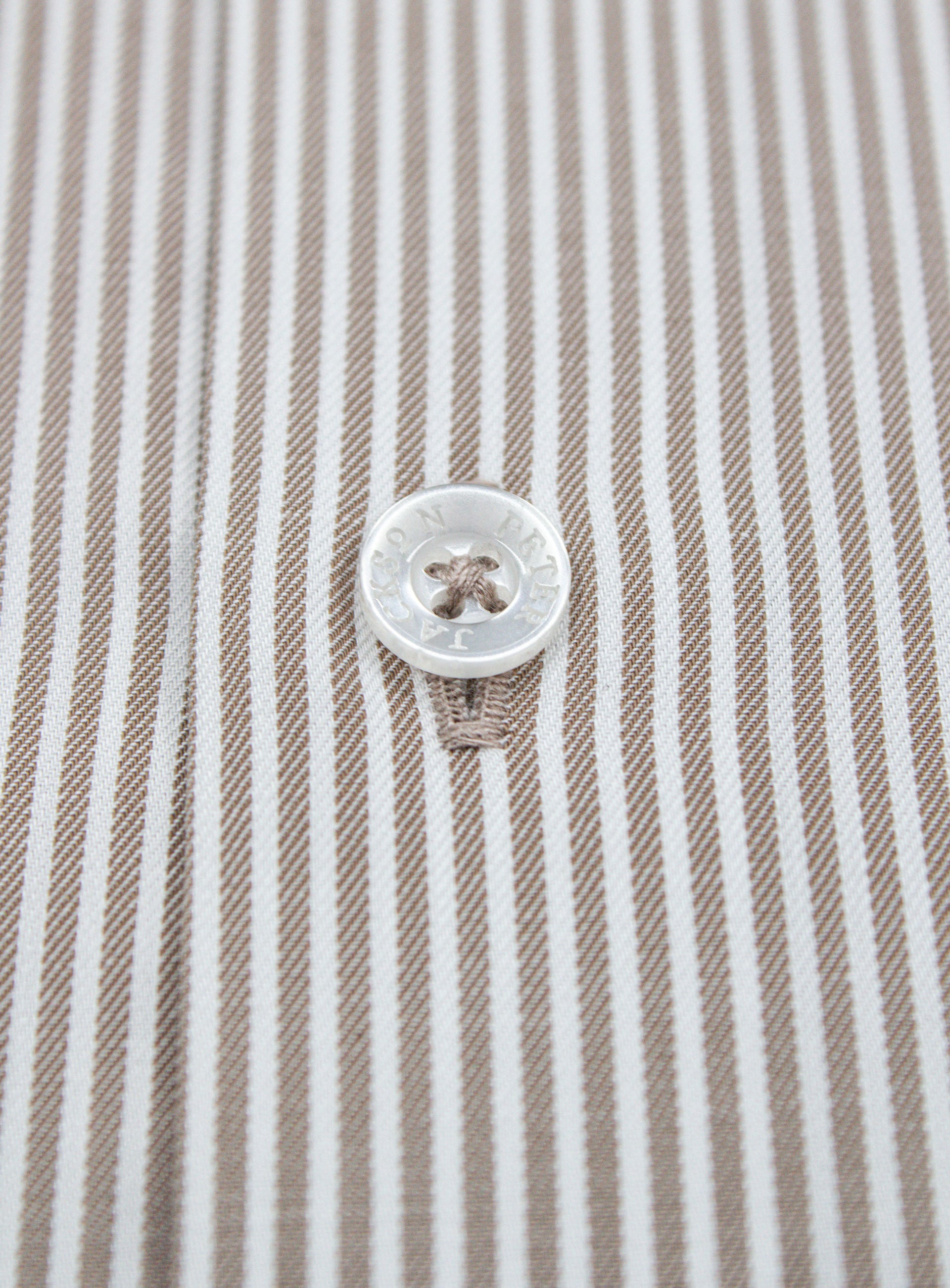 Picture of a button on the Florence Chocolate Brown Stripe Shirt