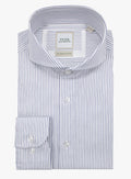 Florence Navy Fine Stripe White Shirt