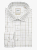 Milan Twill Brown Mid-Check White Shirt