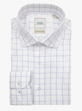 Milan Twill Navy Mid-Check White Shirt