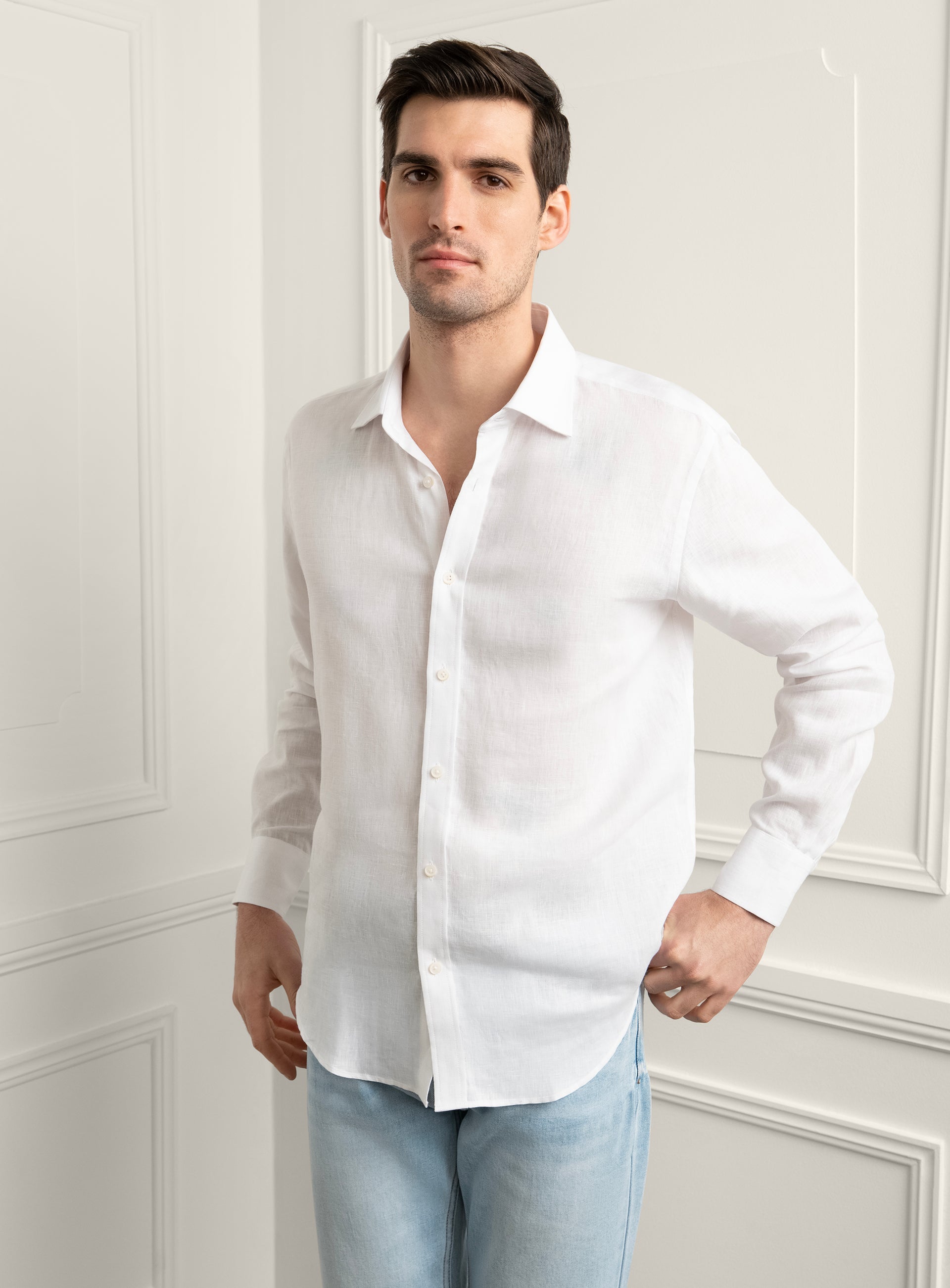 Amalfi Signature White Linen Shirt