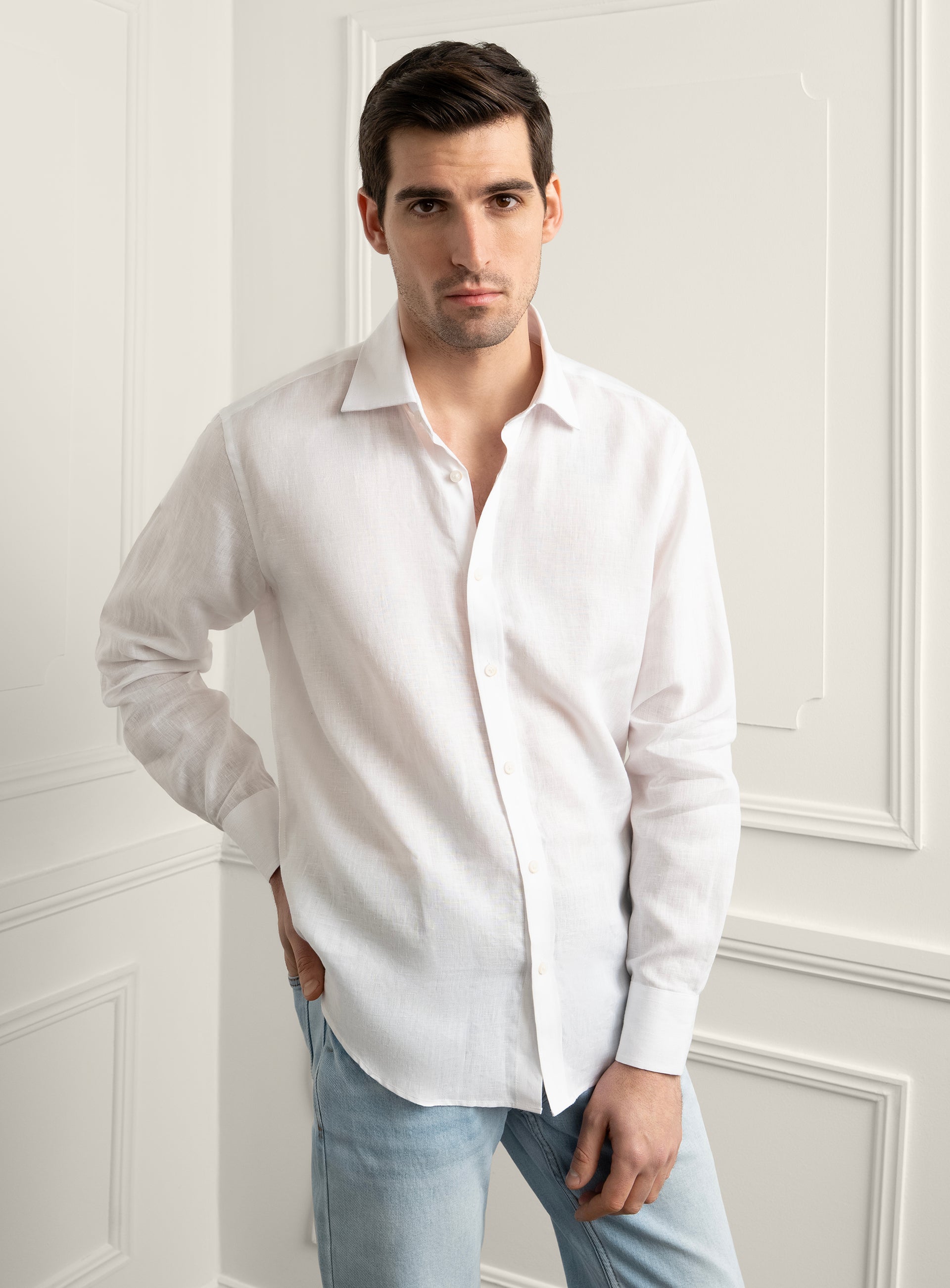 Amalfi Signature White Linen Shirt