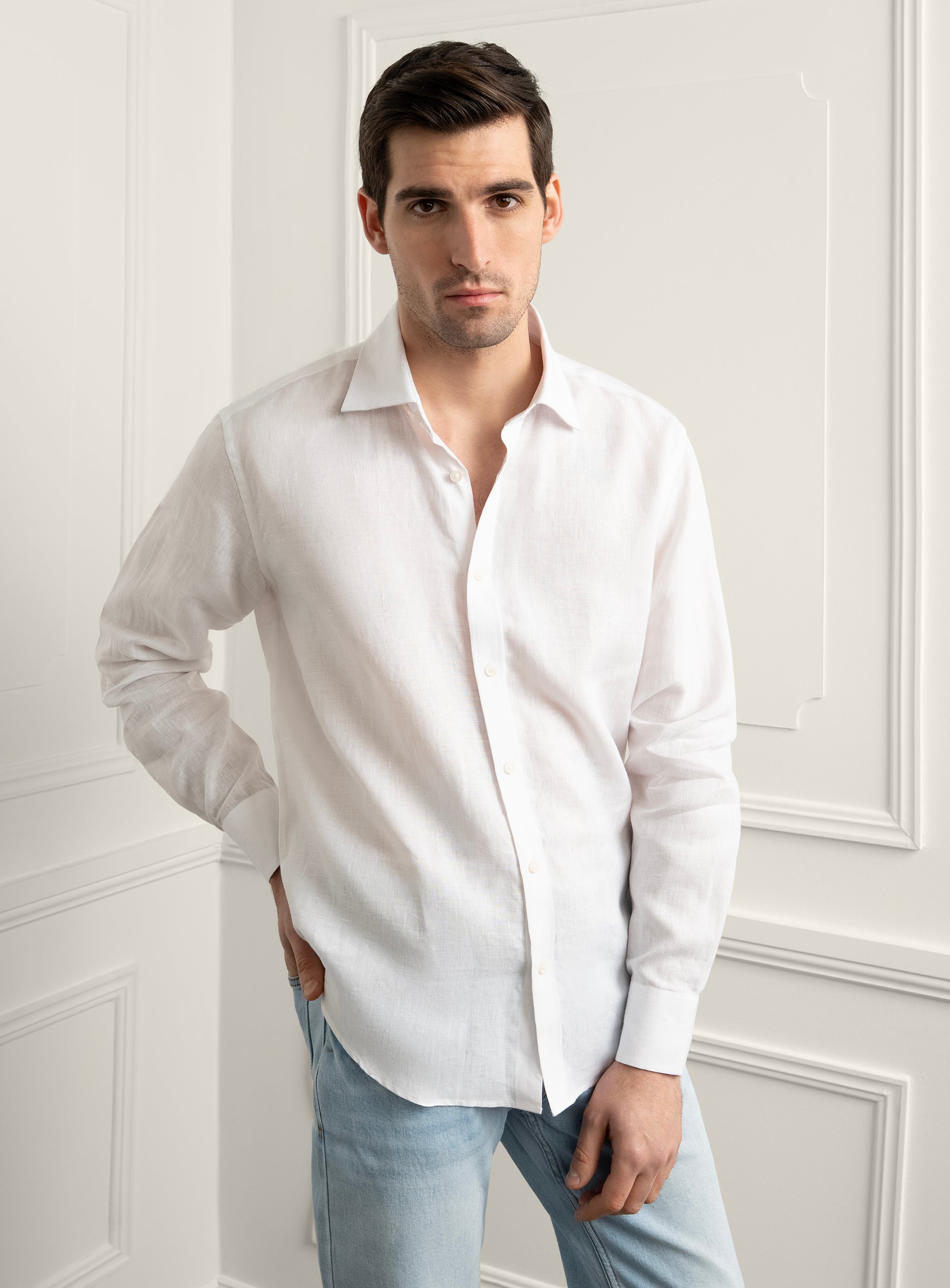 Amalfi Signature White Linen Shirt