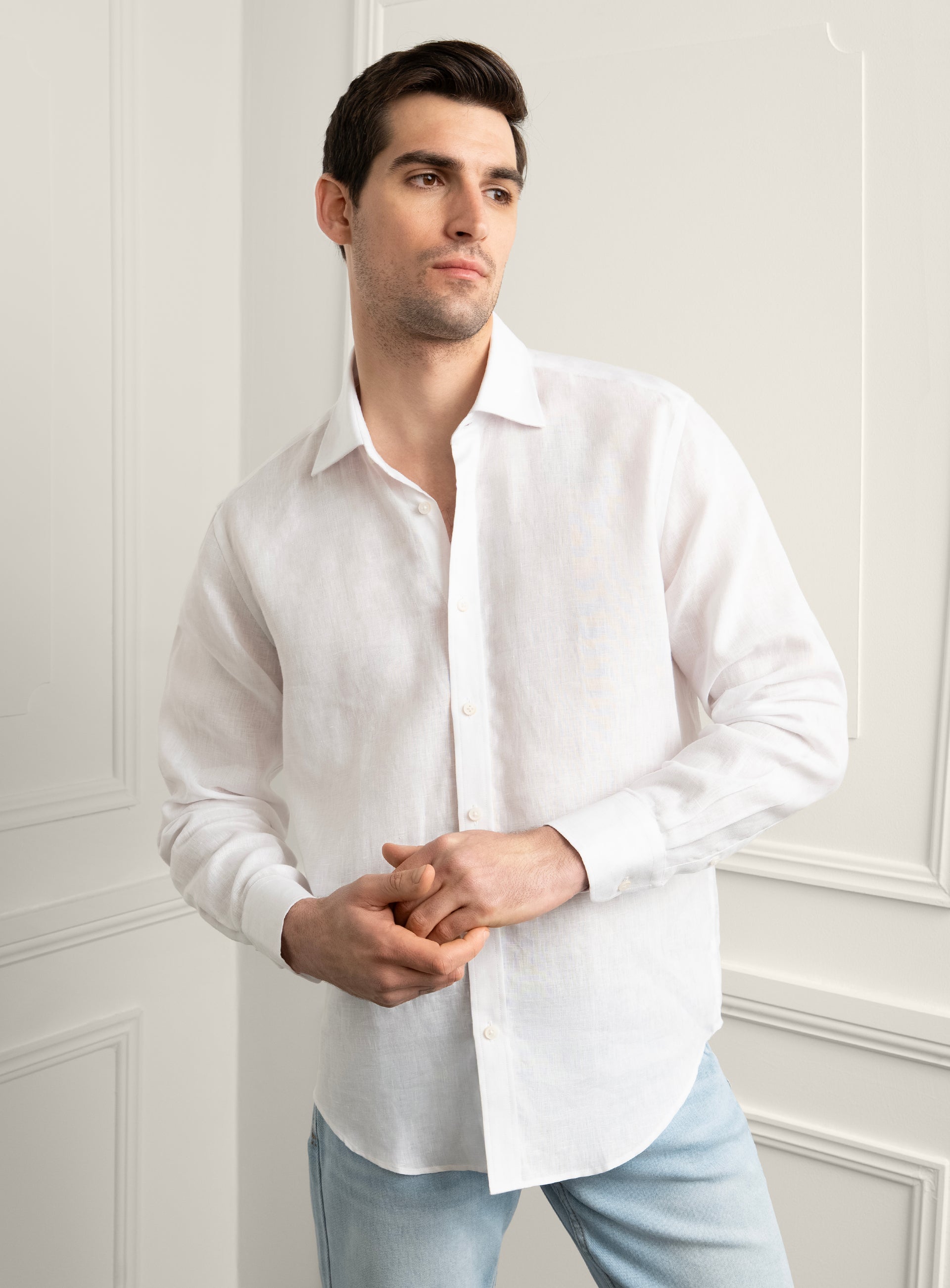 Amalfi Signature White Linen Shirt