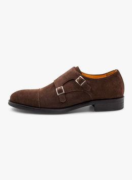 Albinoni Suede Double Monk Brown Loafer