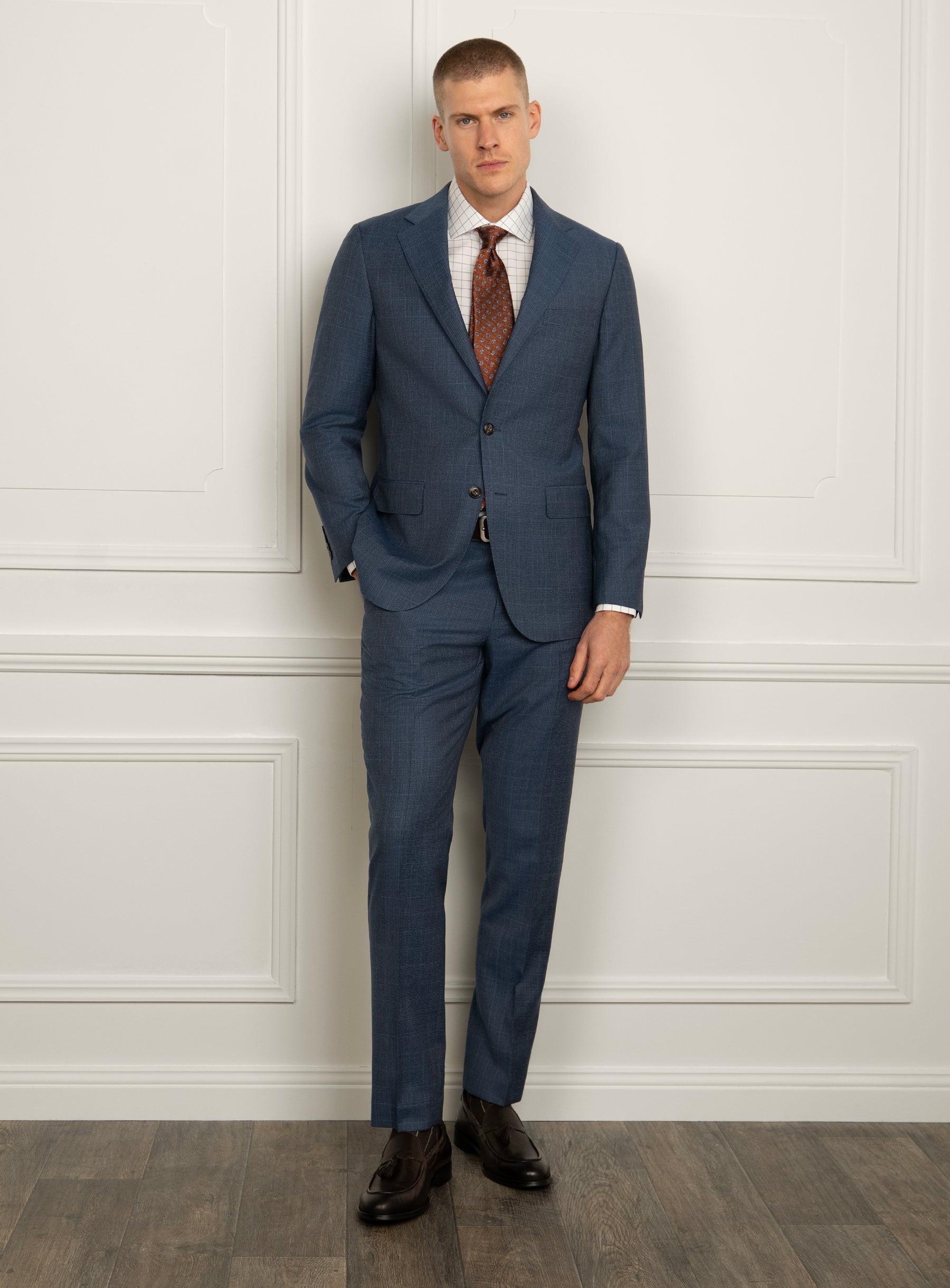 Firenze Plaid Blue Suit