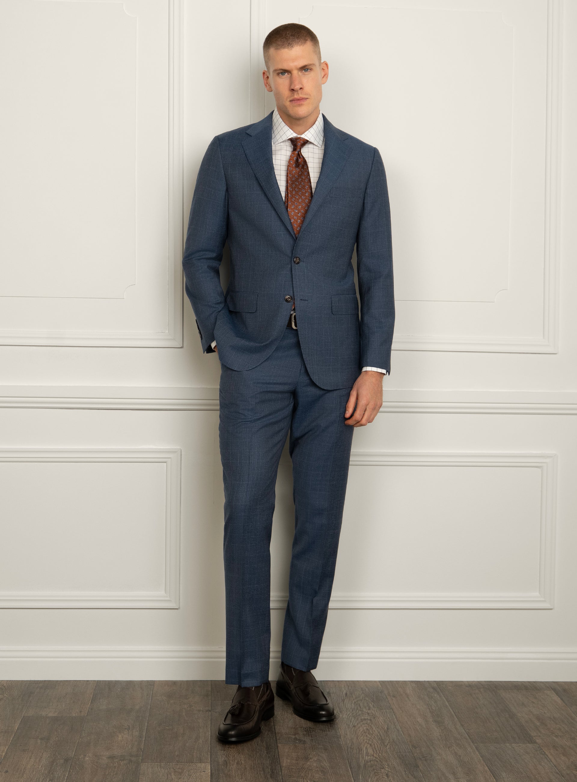 Firenze Plaid Blue Suit