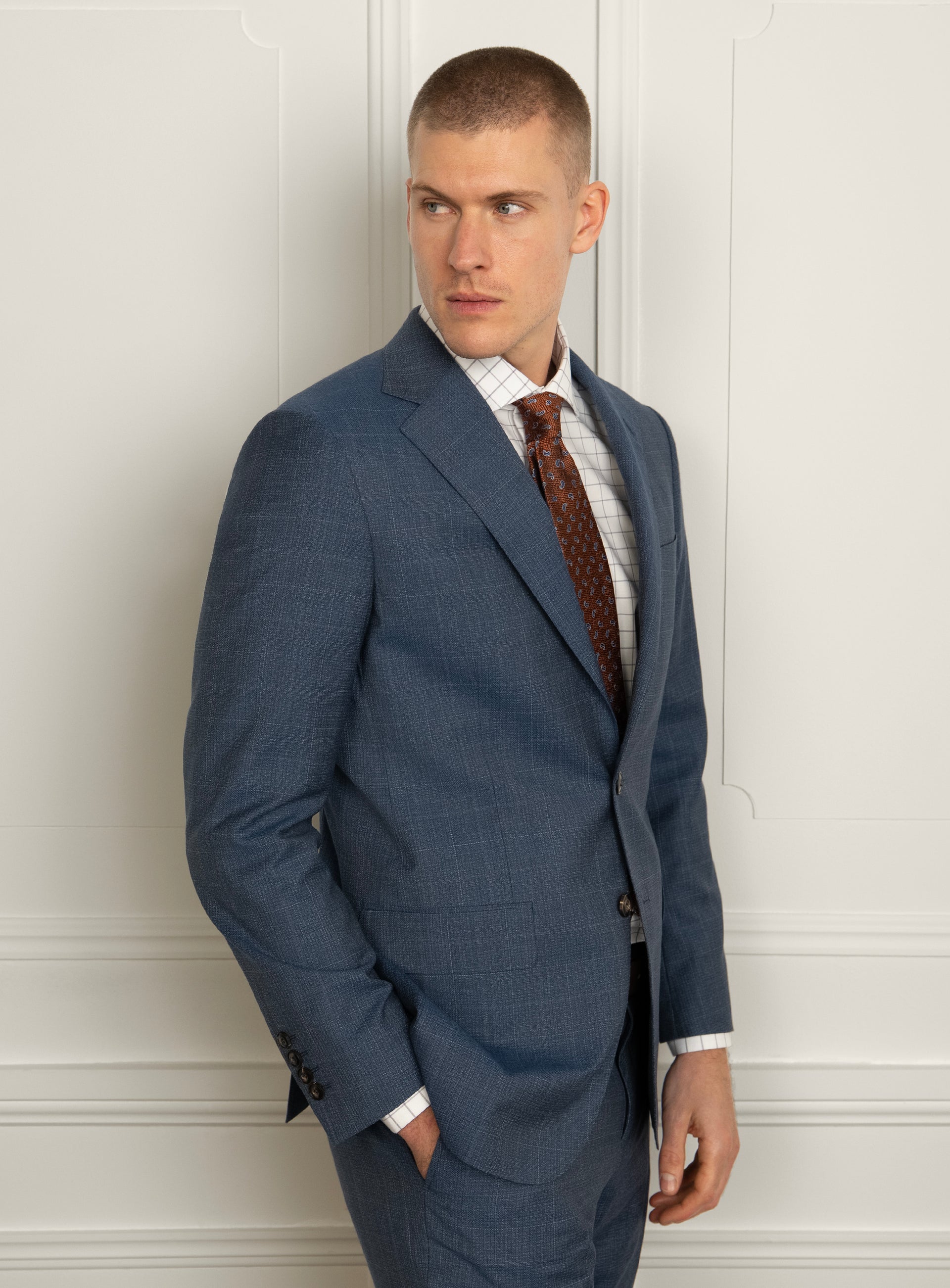 Firenze Plaid Blue Suit