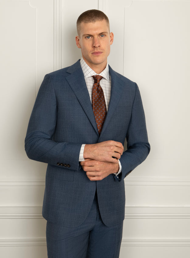Firenze Plaid Blue Suit