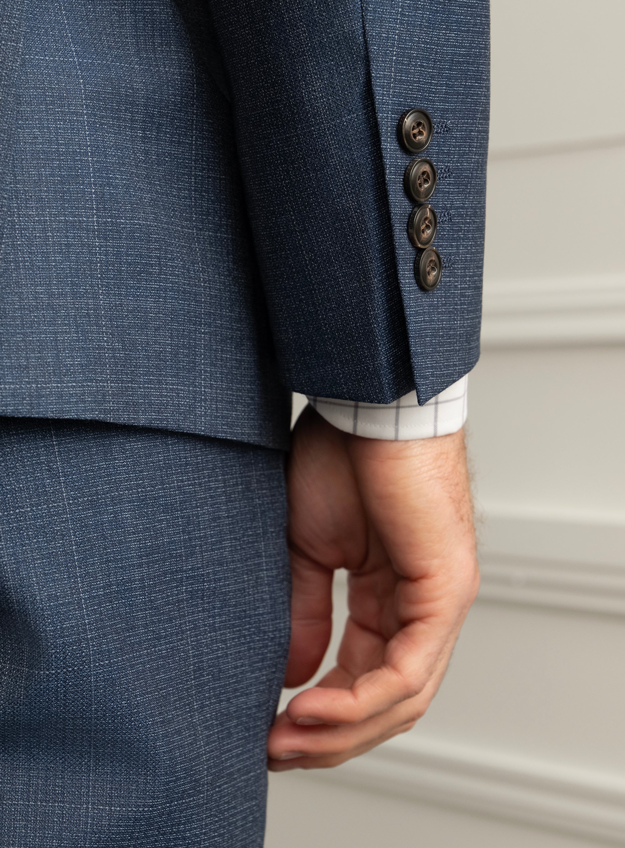 Firenze Plaid Blue Suit