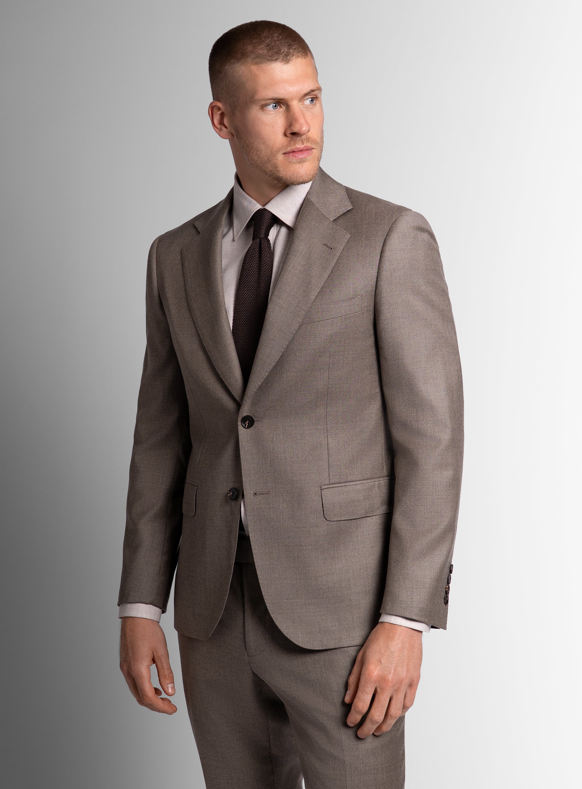 Tattaglia Twill Taupe Suit