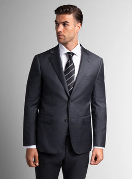 Signature Twill Weave Charcoal Suit Jacket