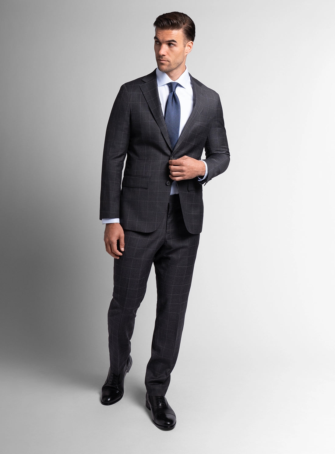 slim fit dress slacks Medium Gray and Lt. Blue 3 Piece Suit - Giorgio Men's Wear main image 0