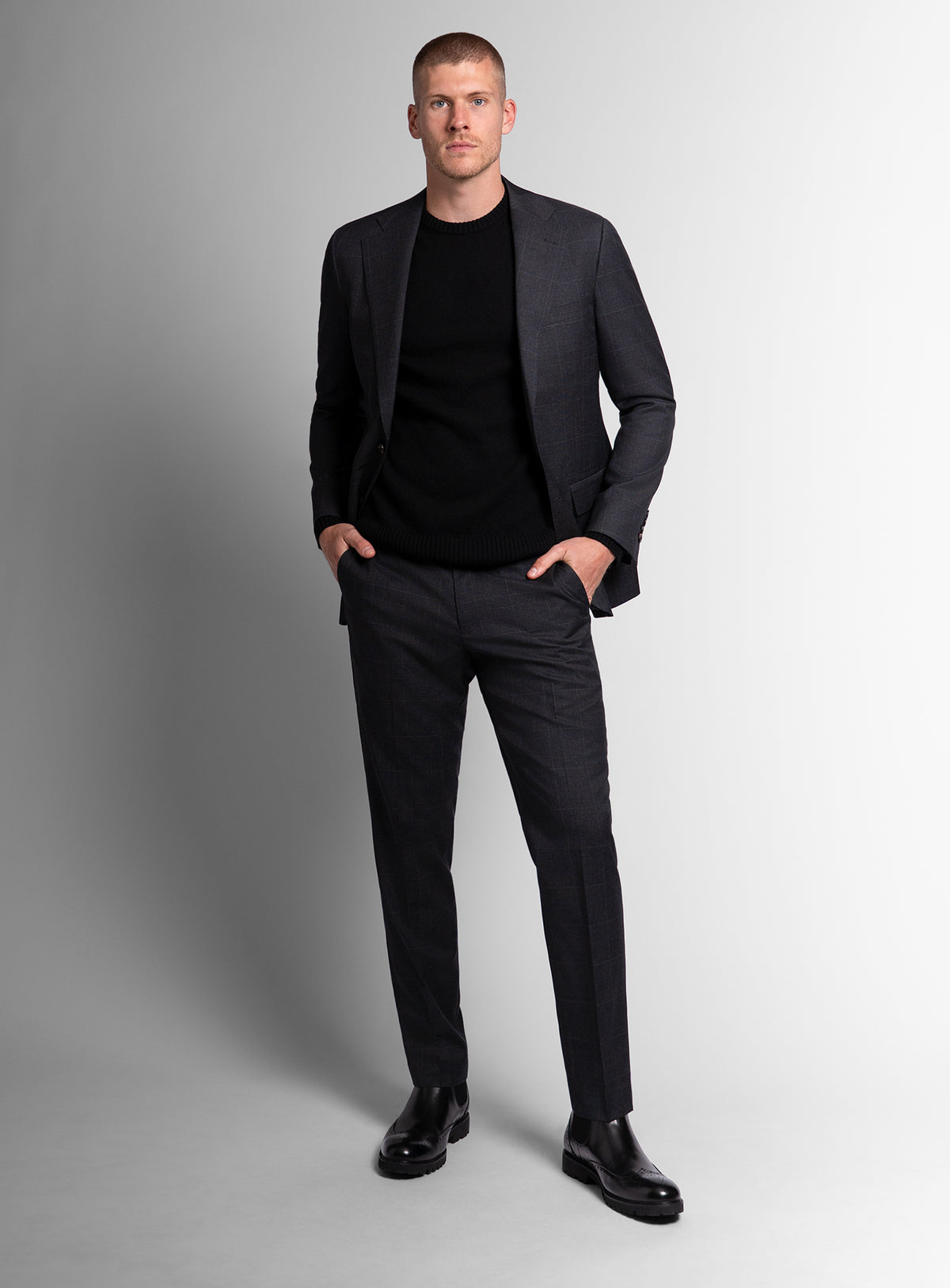 Miguel Plaid Charcoal Grey Suit