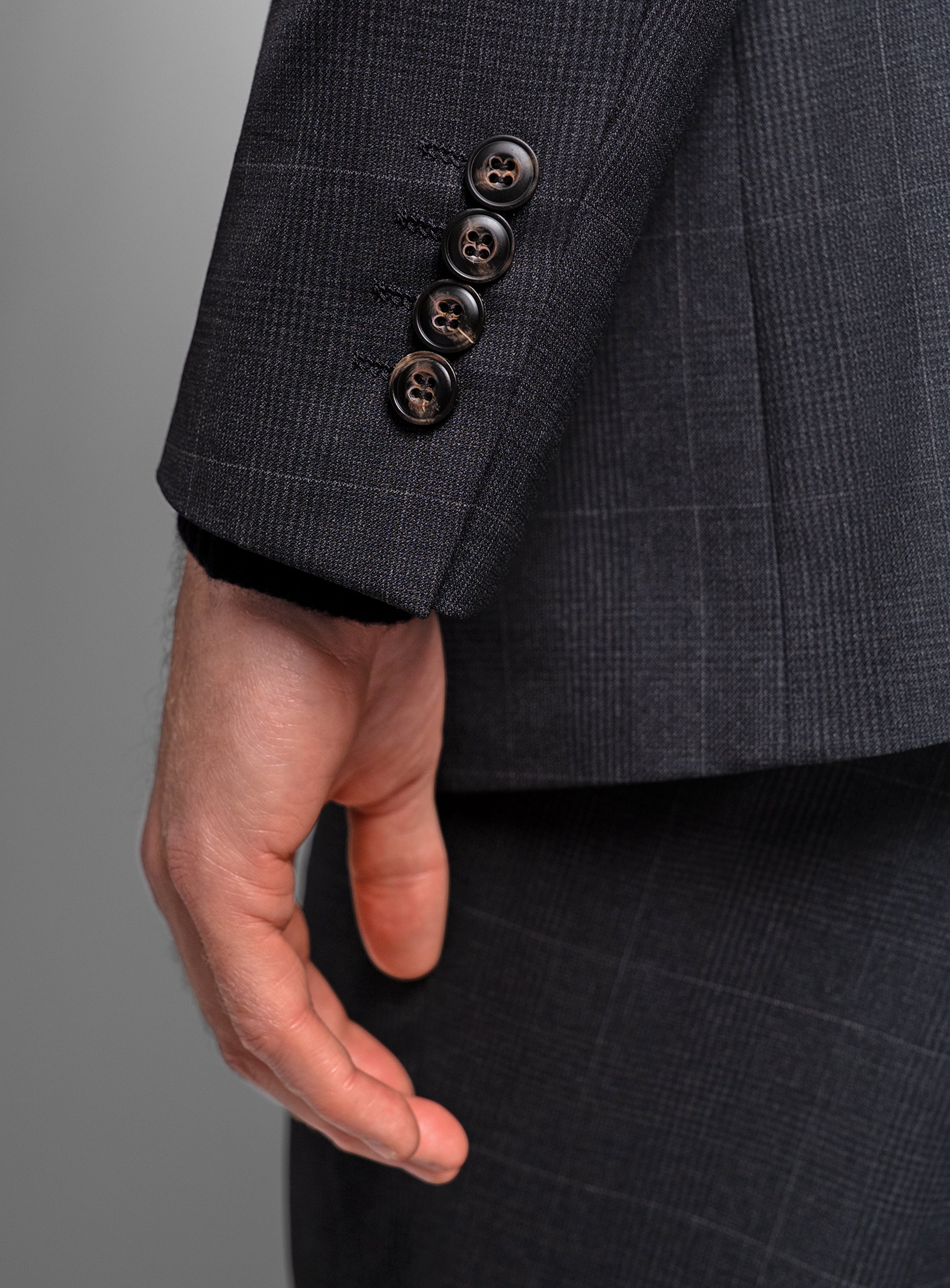 A charcoal grey sleeve