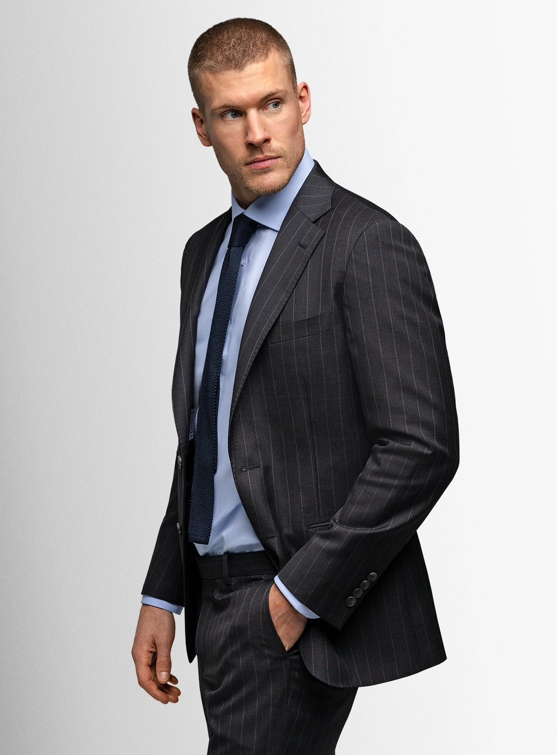 Gabriel Pinstripe Charcoal Grey Suit
