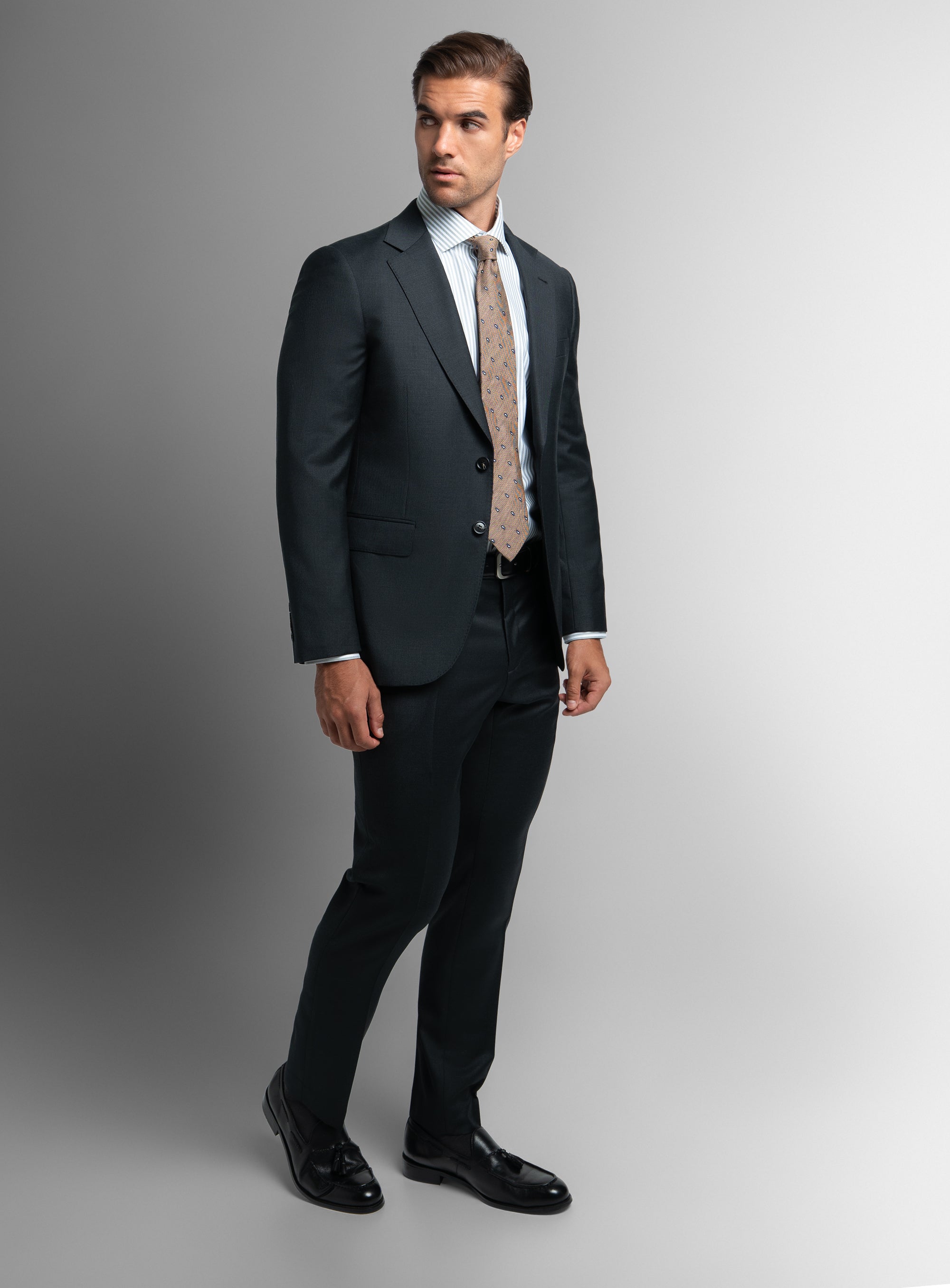 Brunello Twill Charcoal Grey Suit