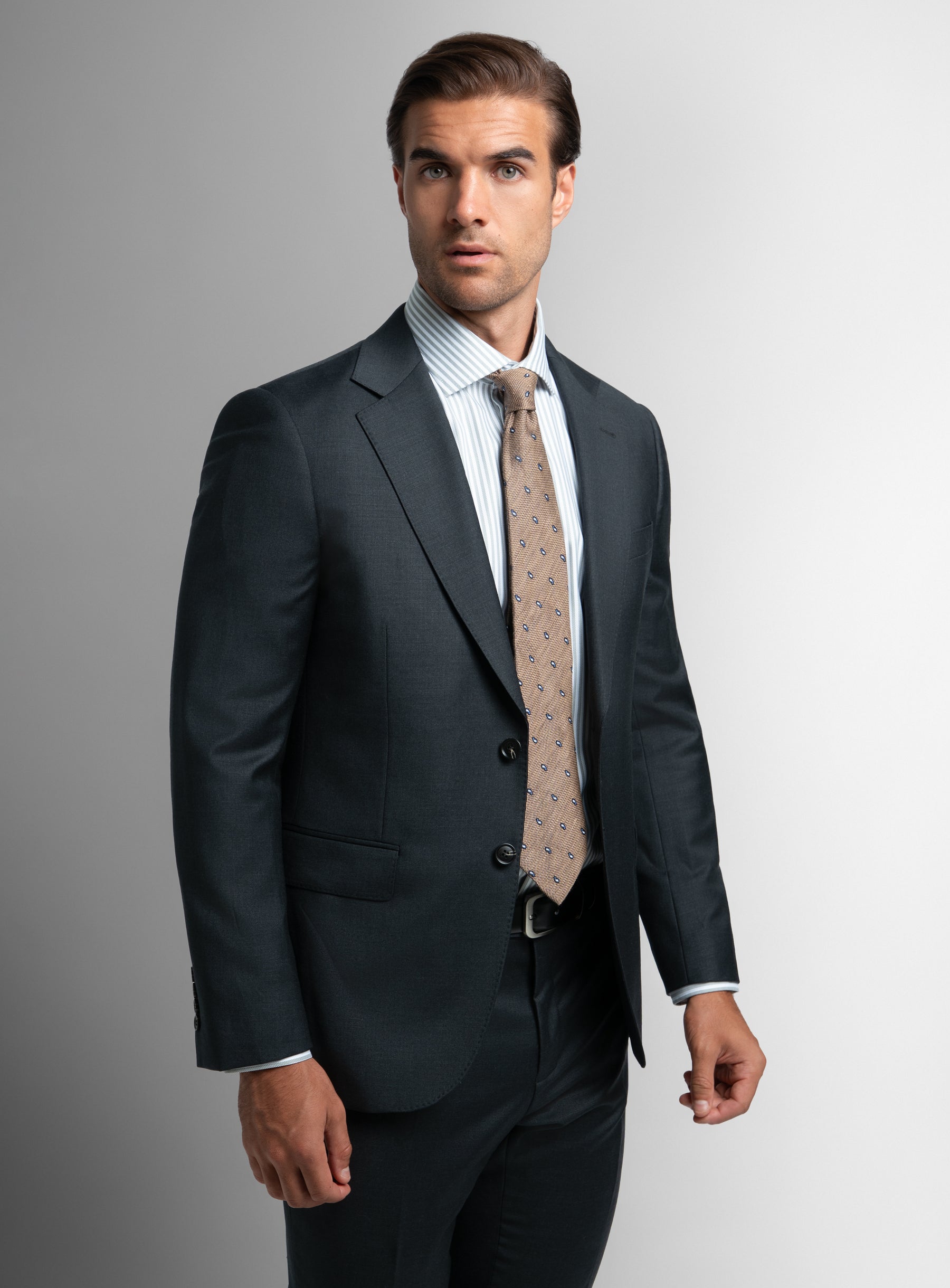 The Brunello Twill Charcoal Grey Suit