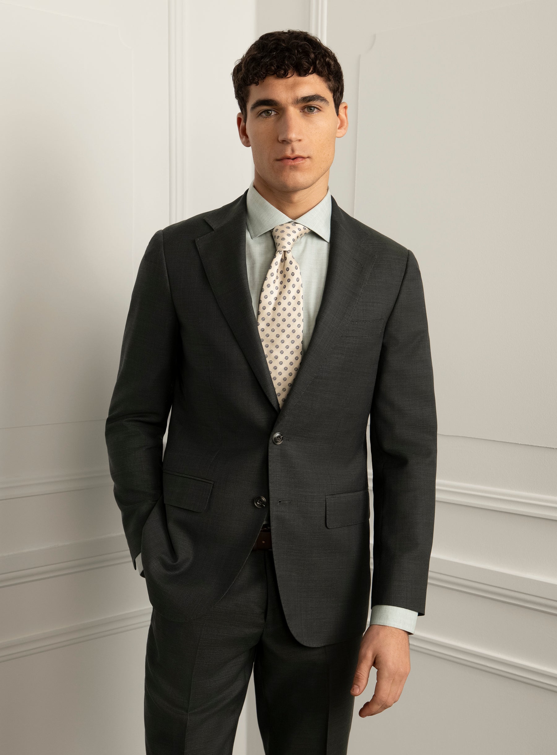 Volpe Sharkskin Green Suit
