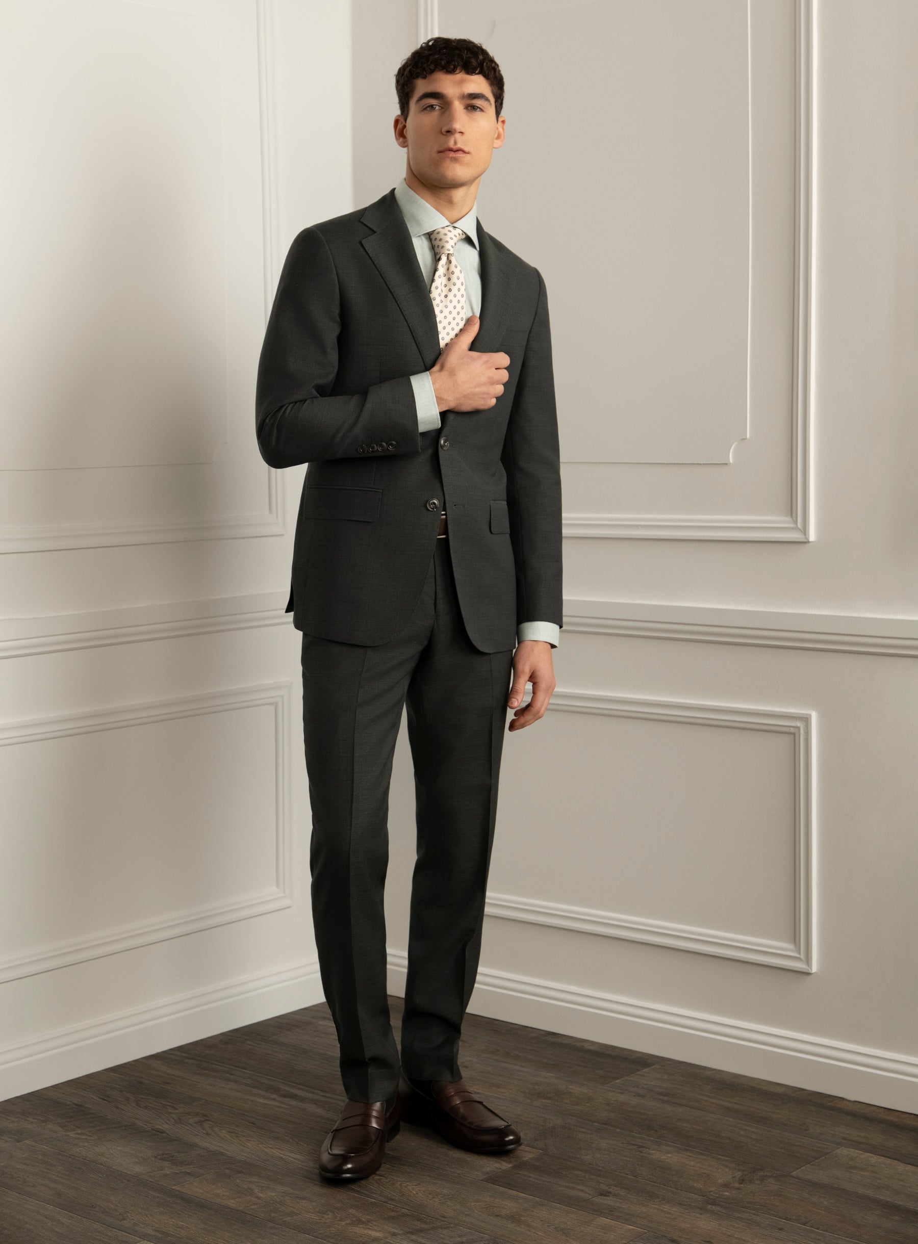 Volpe Sharkskin Green Suit