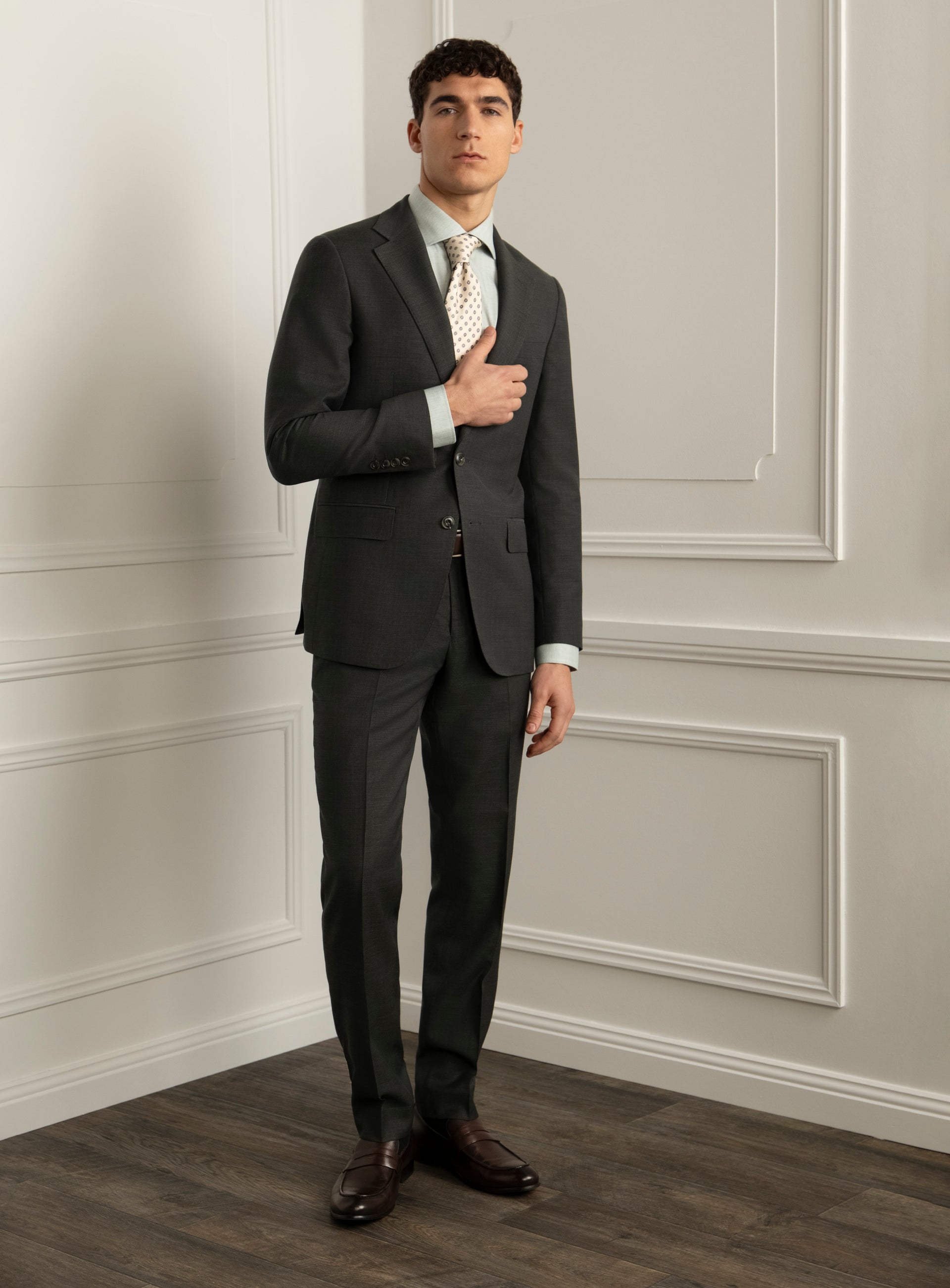 Volpe Sharkskin Green Suit