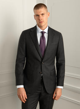Cesare Plaid Charcoal Suit