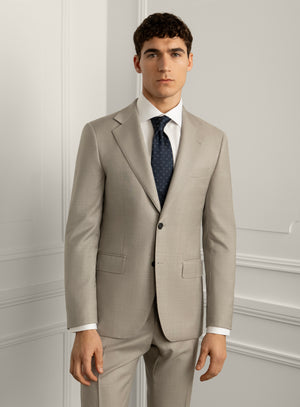 Sforza Sharkskin Stone Beige Suit