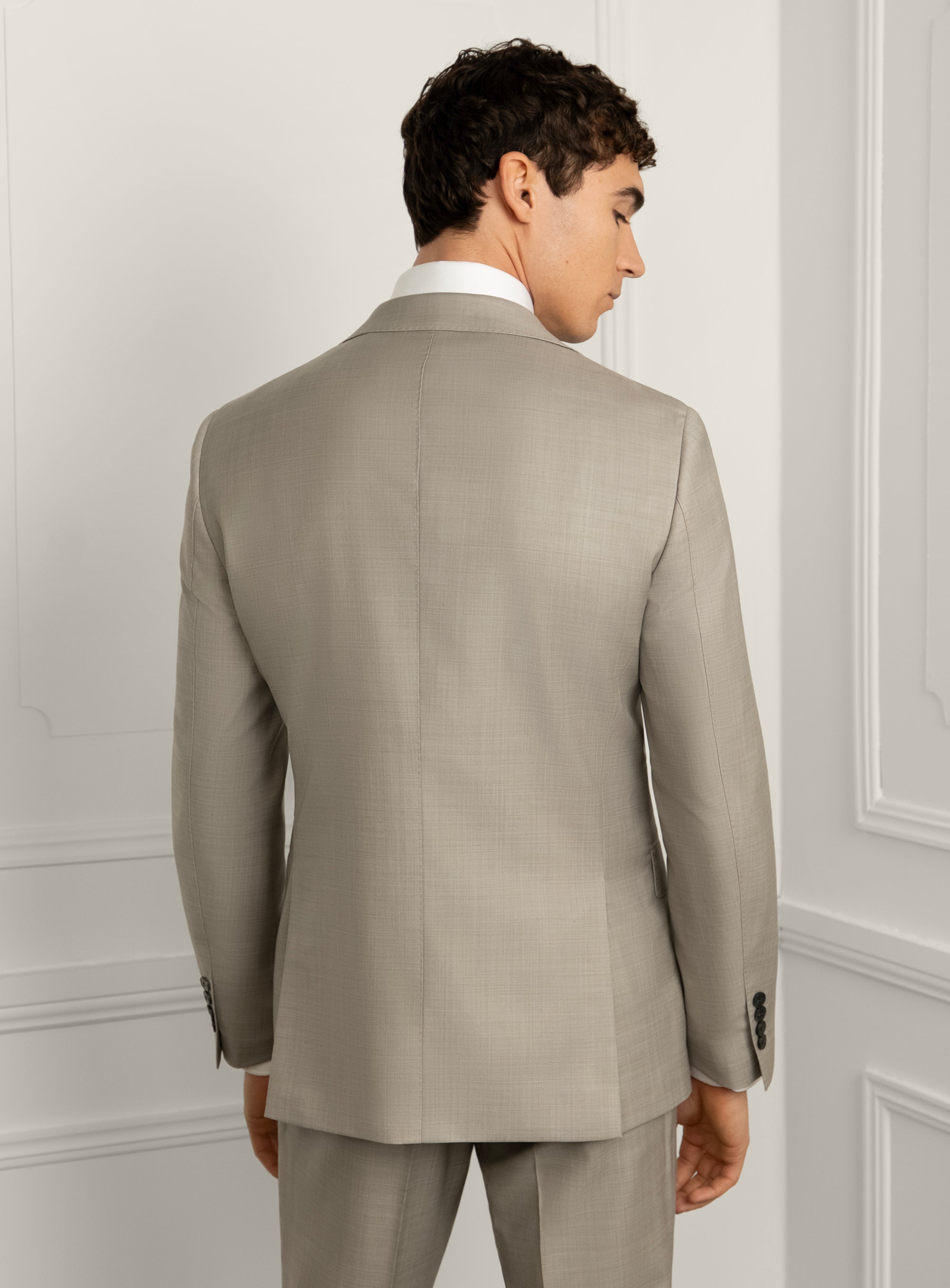 Sforza Sharkskin Stone Beige Suit