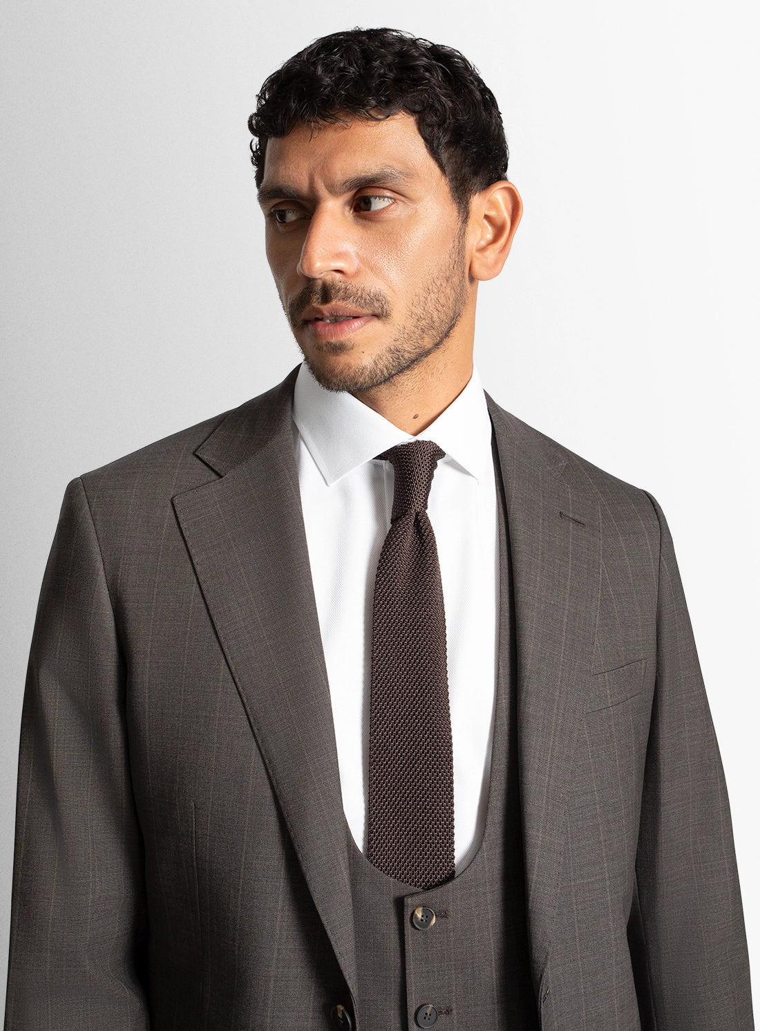 Men suit grey wool