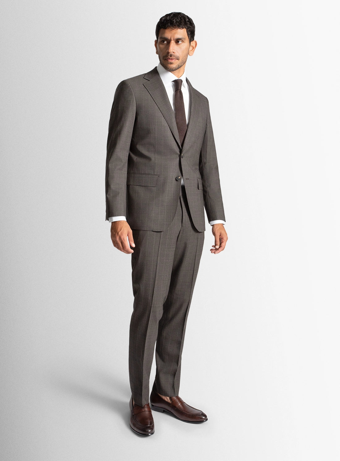Men suit grey wool