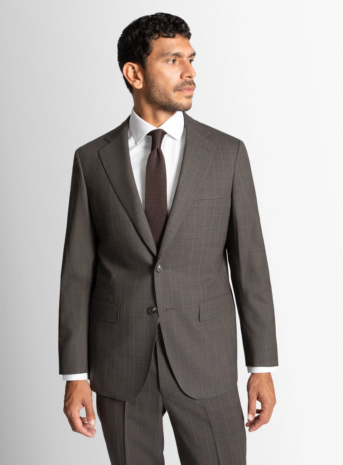 Men suit grey wool