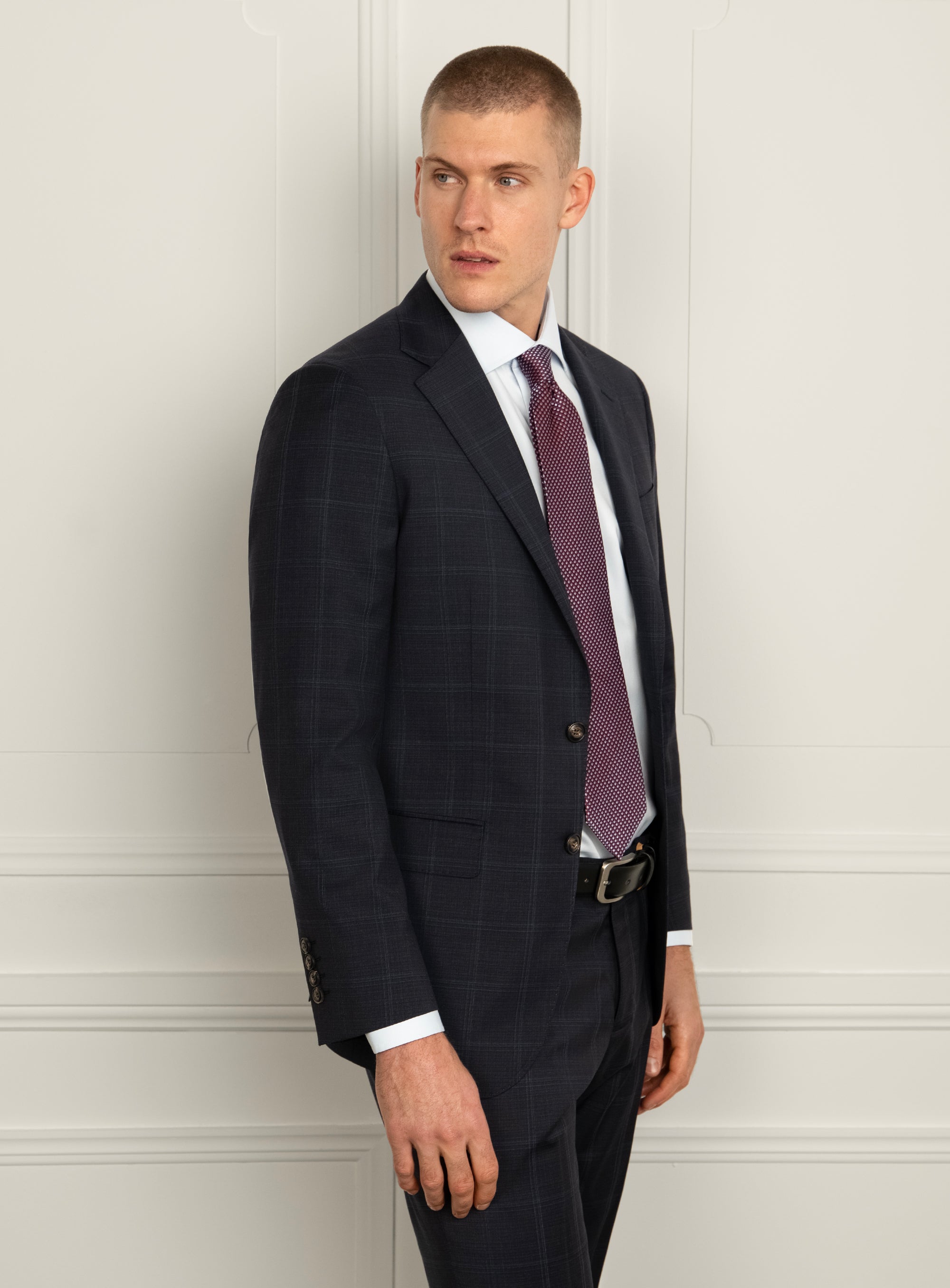 Giovanni Navy Plaid Suit