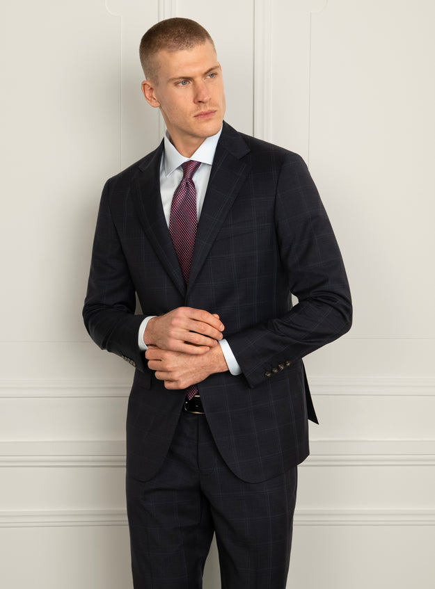 Giovanni Navy Plaid Suit