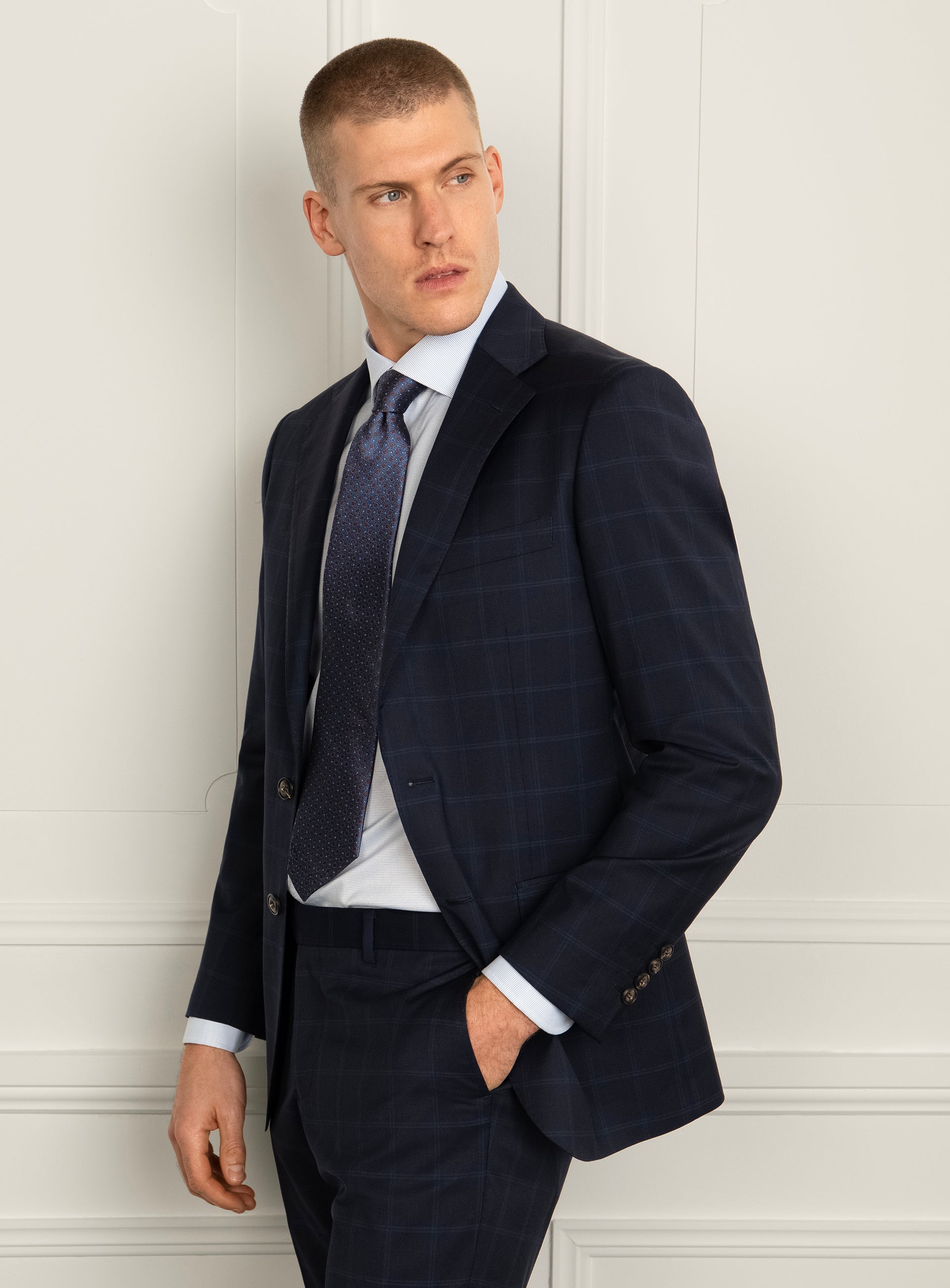 Borgia Plaid Navy Suit