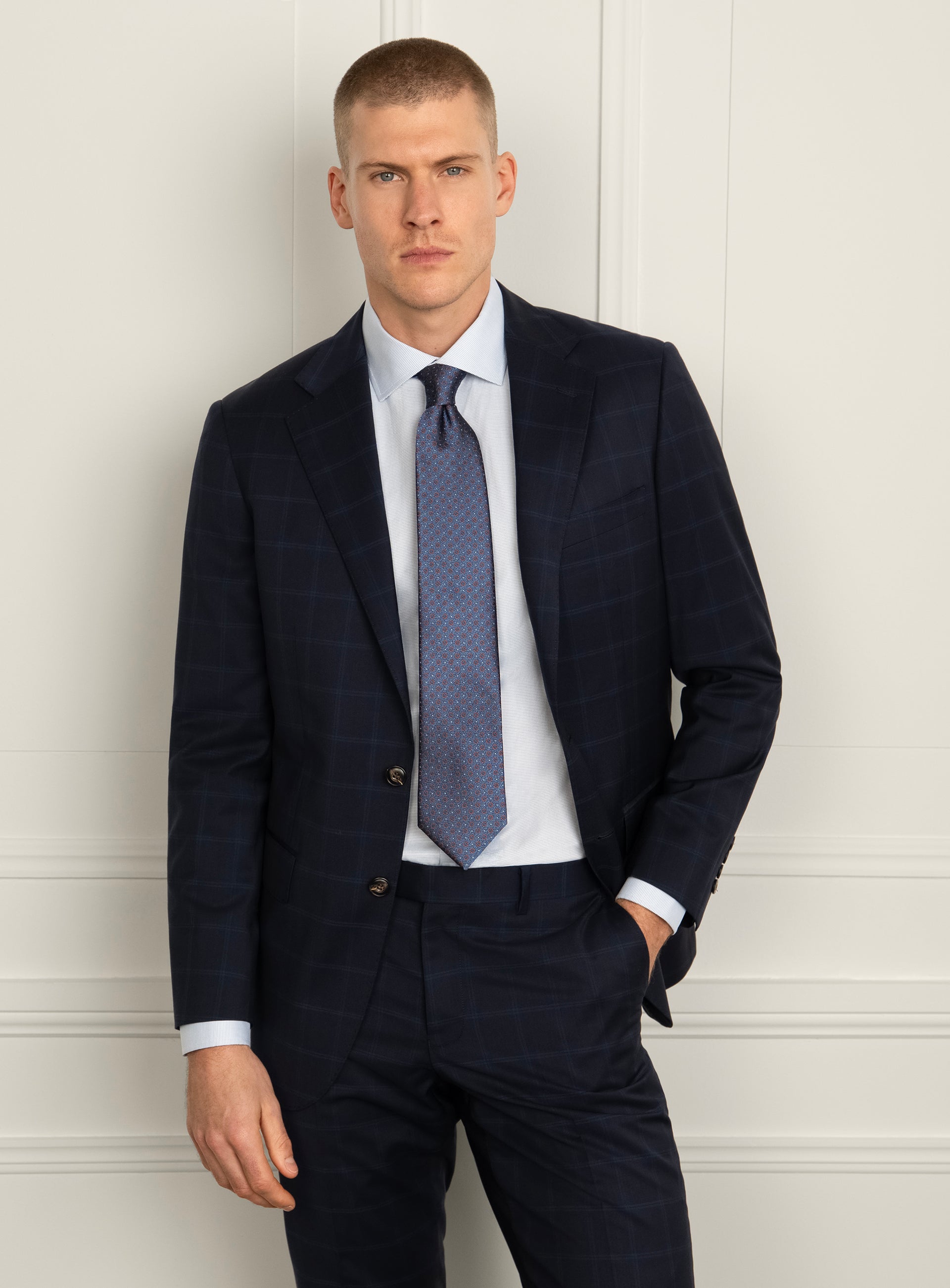 Borgia Plaid Navy Suit