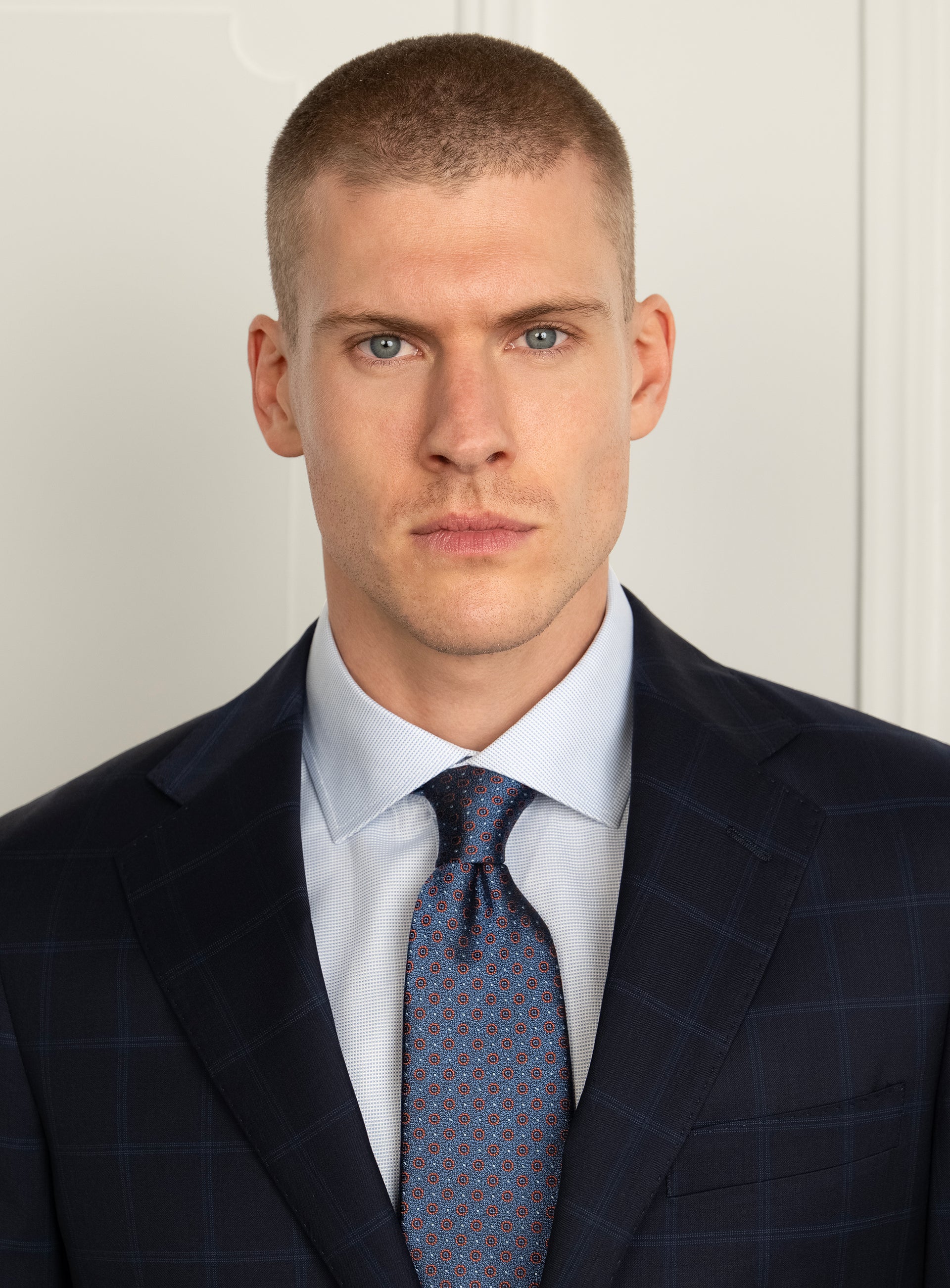 Borgia Plaid Navy Suit