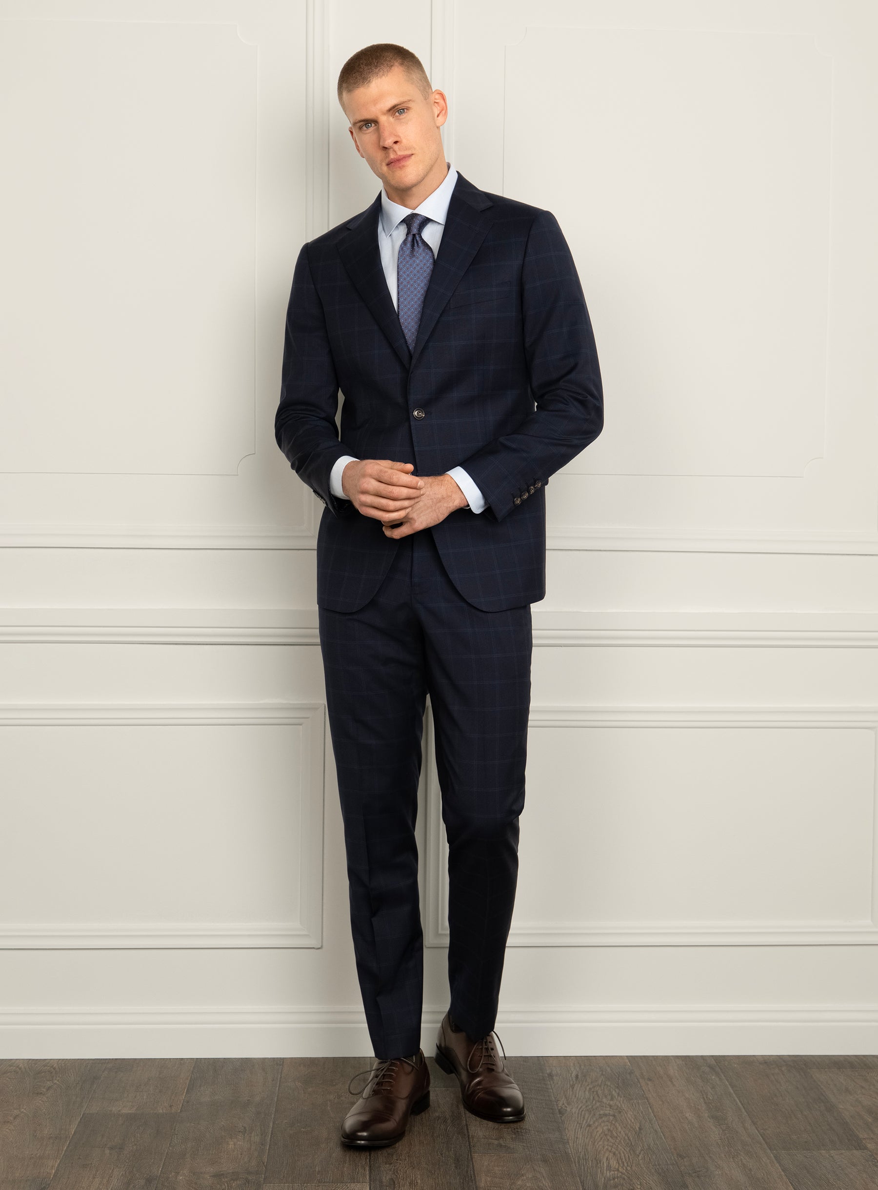 Borgia Plaid Navy Suit