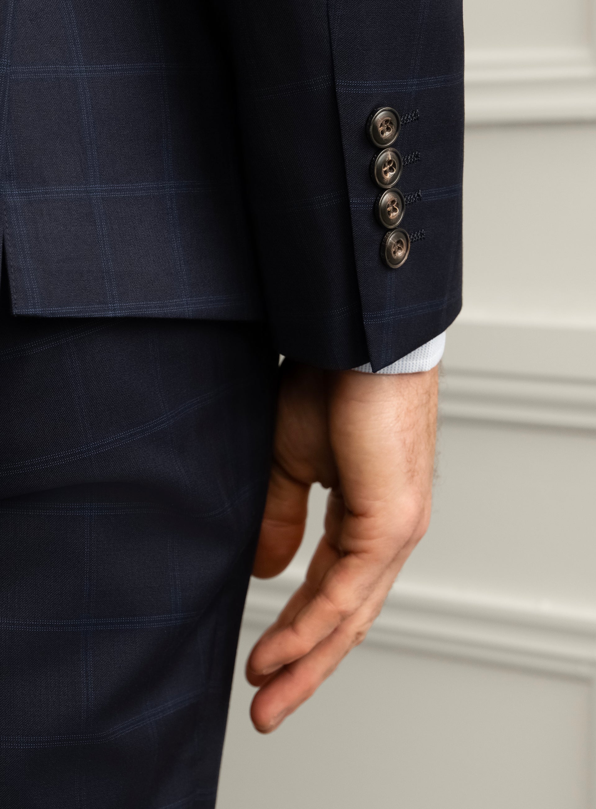 Borgia Plaid Navy Suit