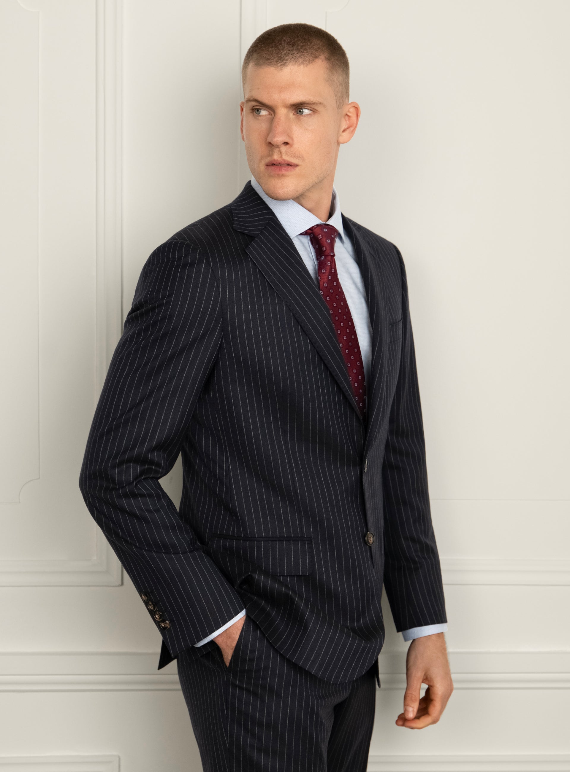 Auditore Navy Pinstripe Suit