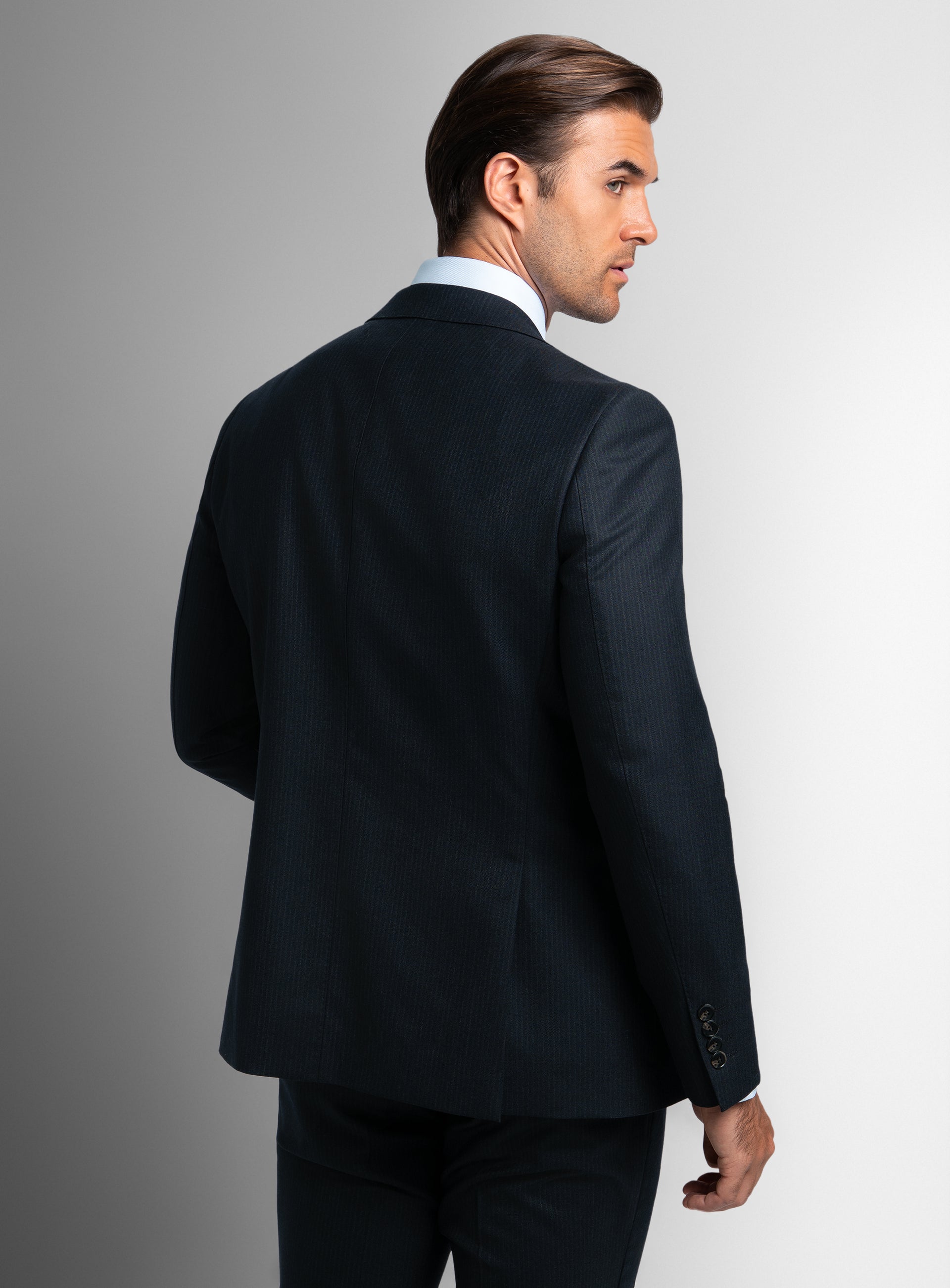 Vieri Flannel Stripe Navy Suit