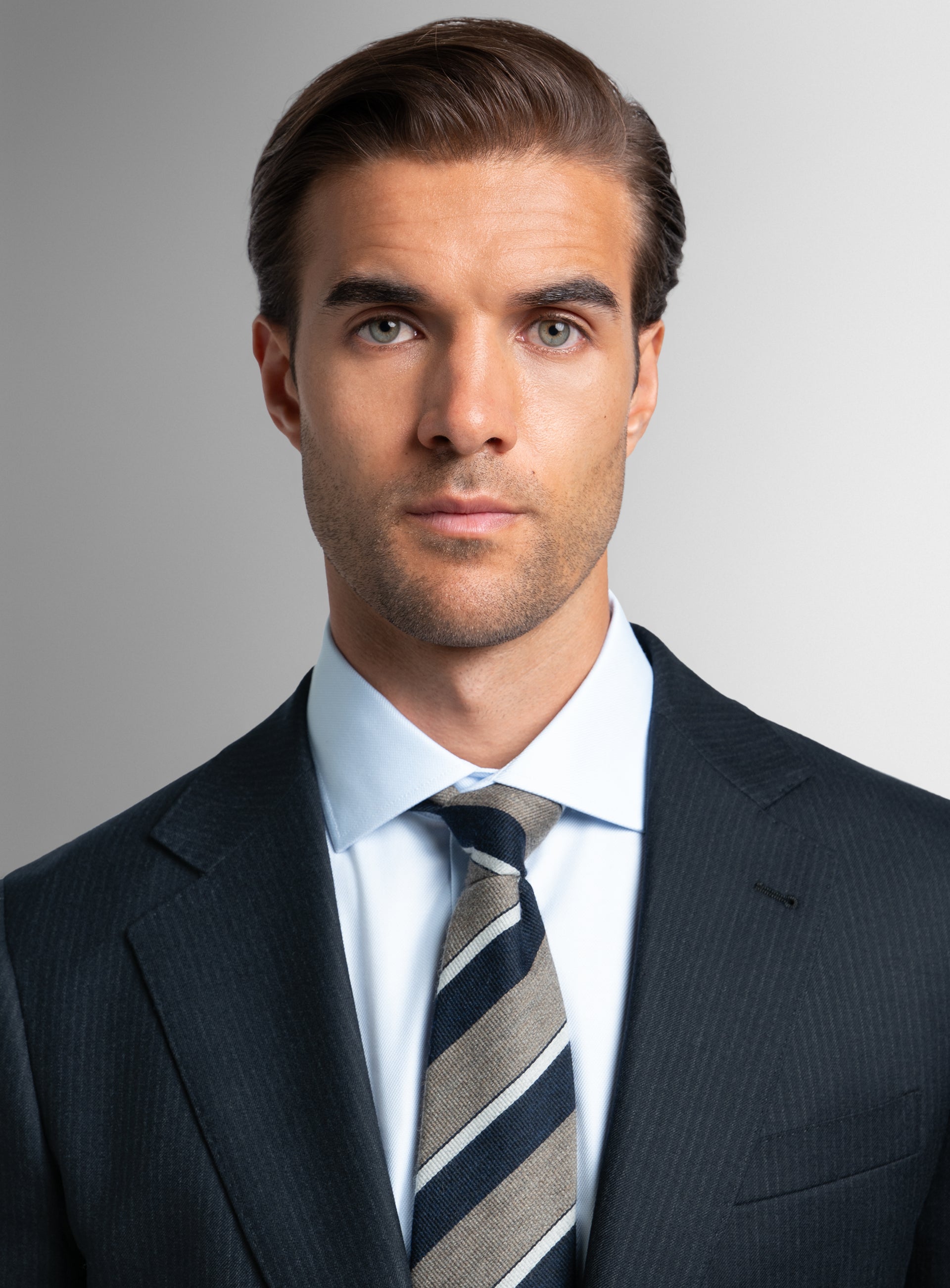 Vieri Flannel Stripe Navy Suit