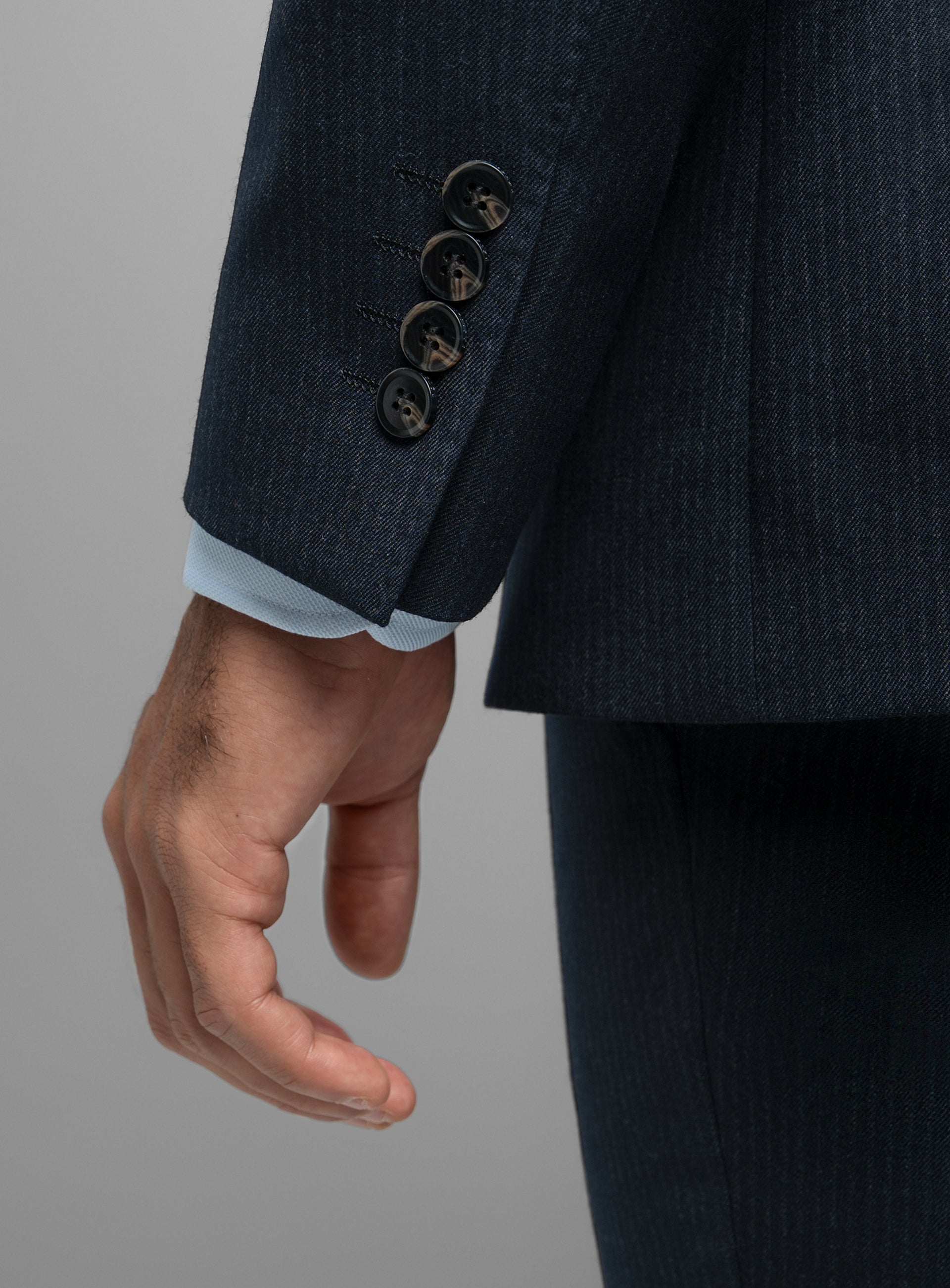 Vieri Flannel Stripe Navy Suit