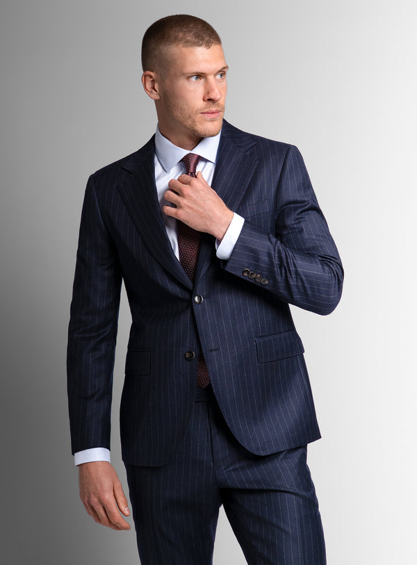 Ezio Navy Wide Pinstripe Suit