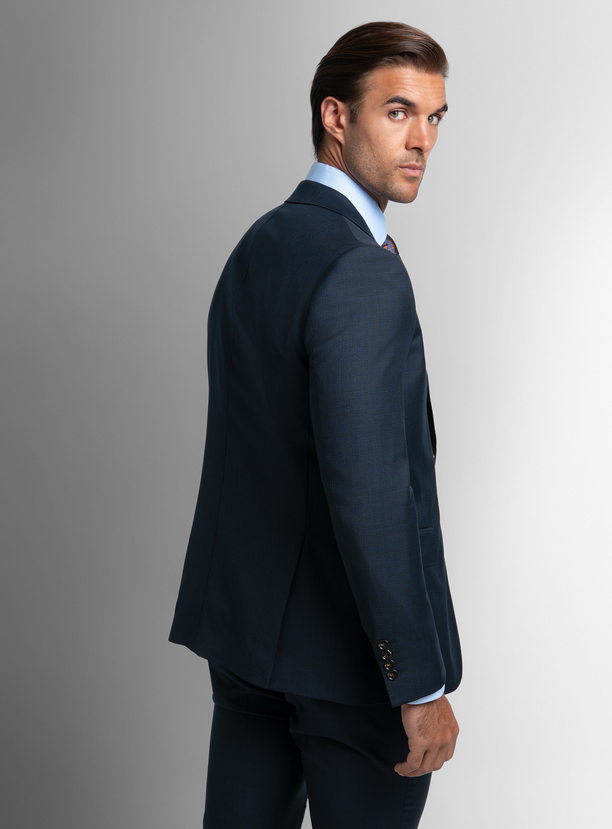 Vasquez Textured Navy Suit