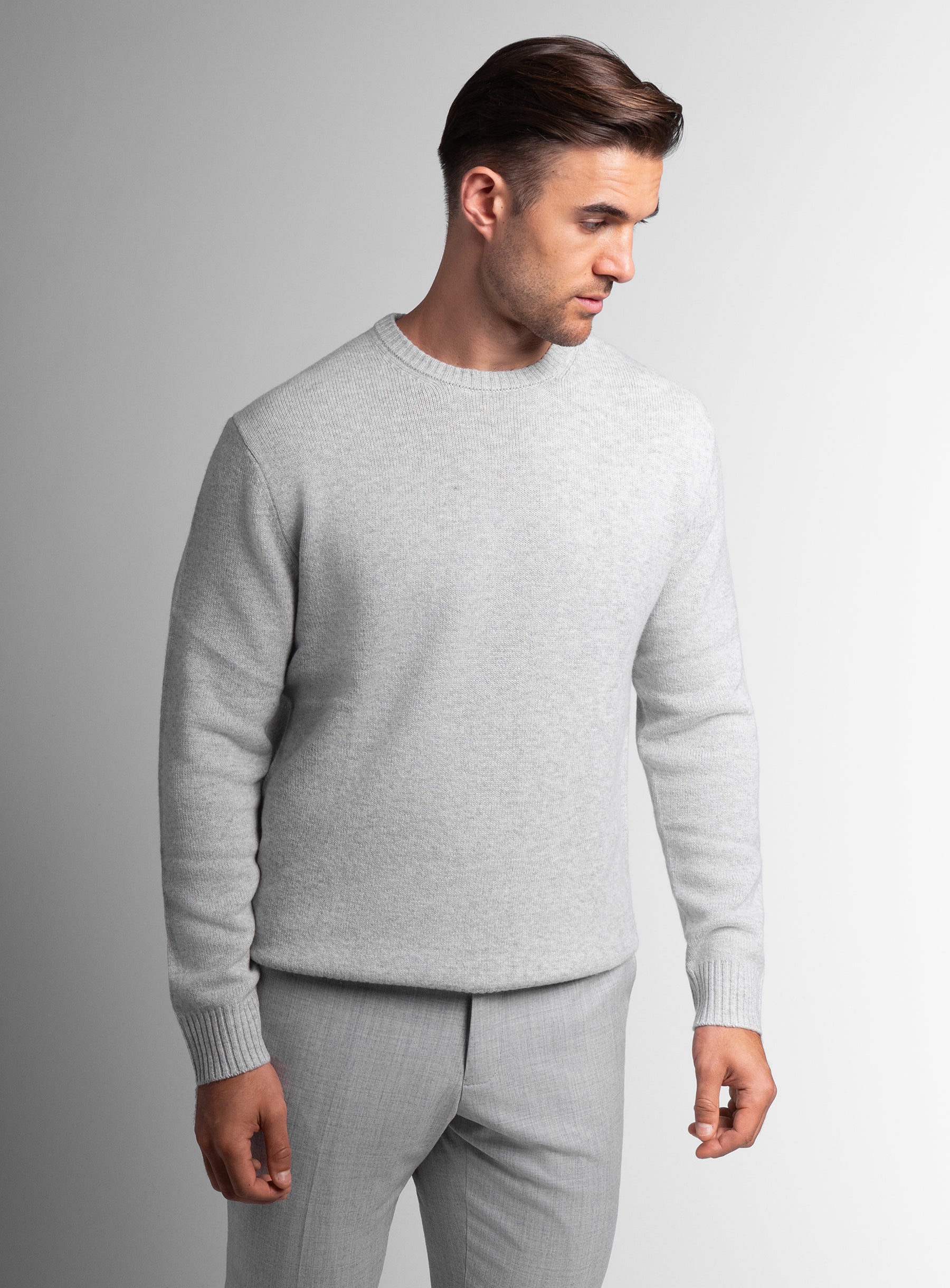 Wool/Cashmere Ash Crewneck Knit