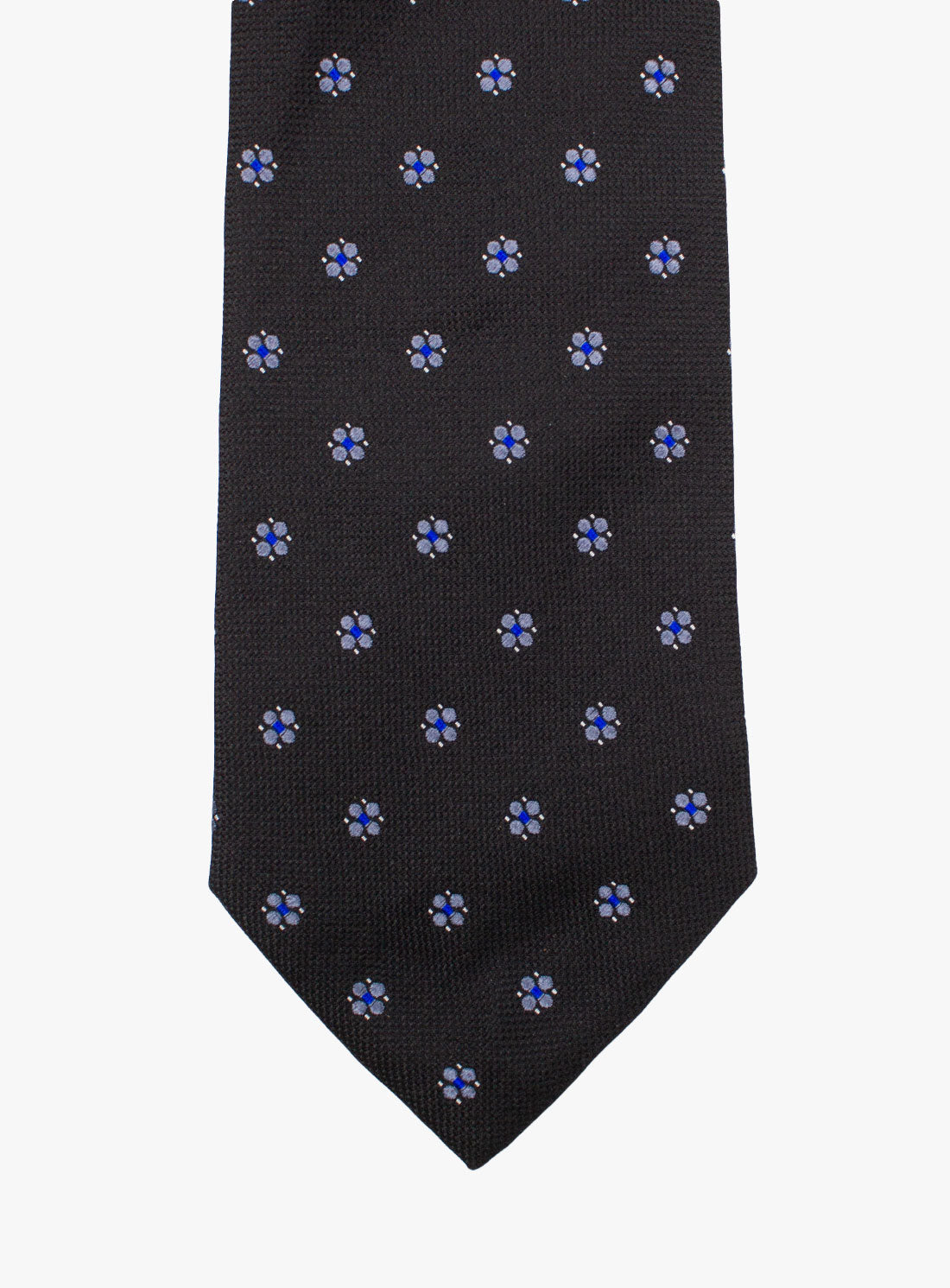 Front of the Bottinelli Nero Fiore Black Silk Tie