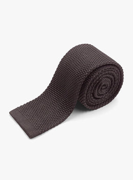 Silk Knit Chocolate Tie