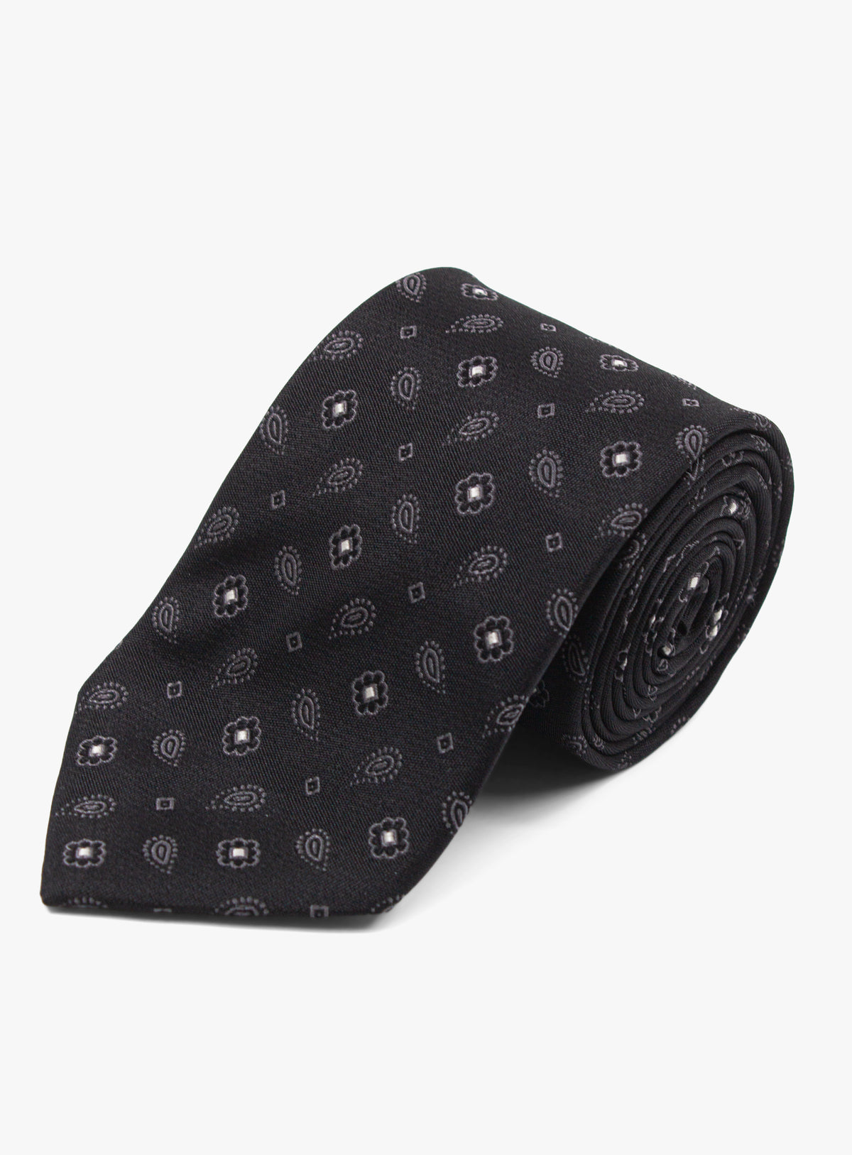 Bottinelli Micro Motif Black Silk Tie